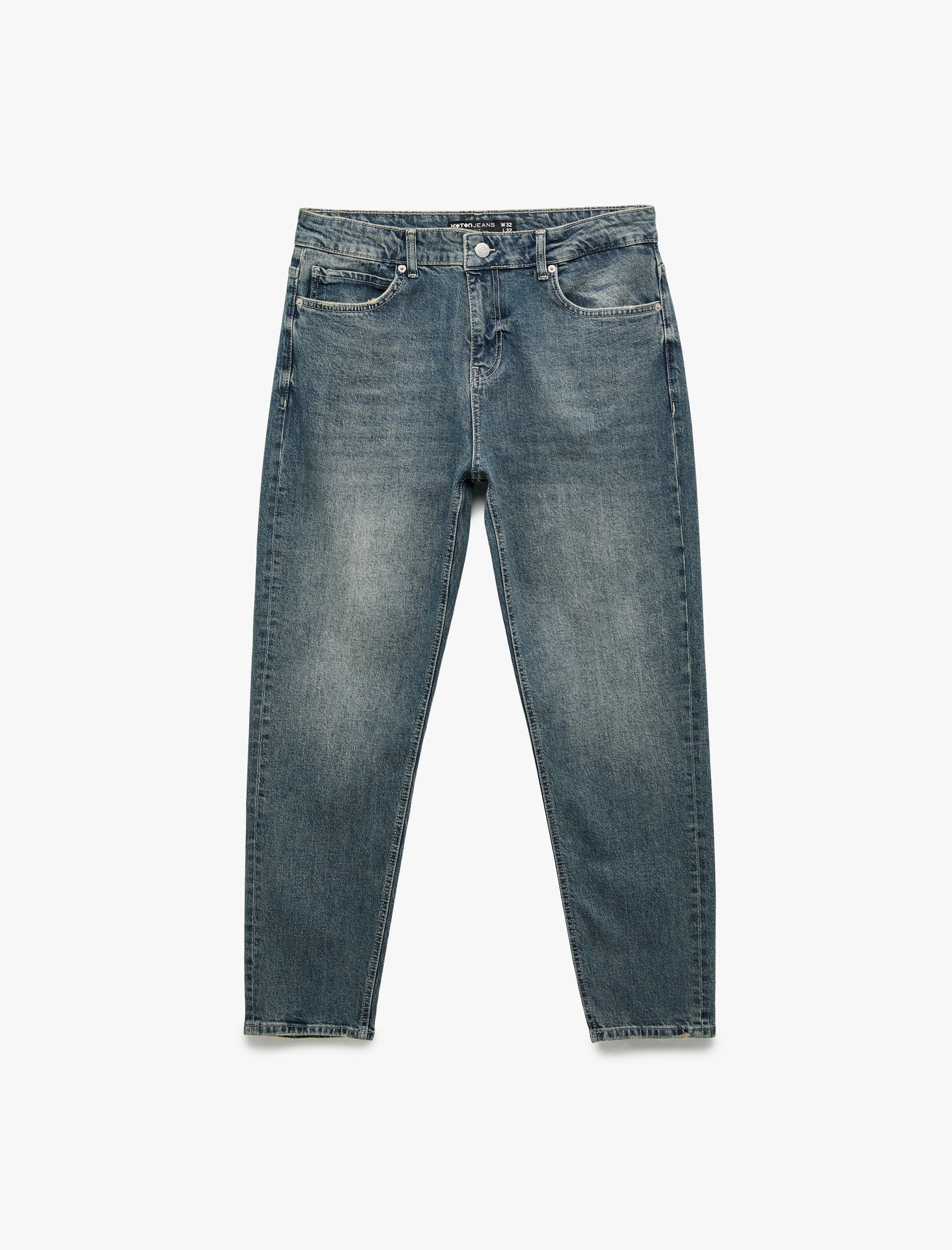   Pamuklu Normal Bel Tapered Fit Jean Pantolon