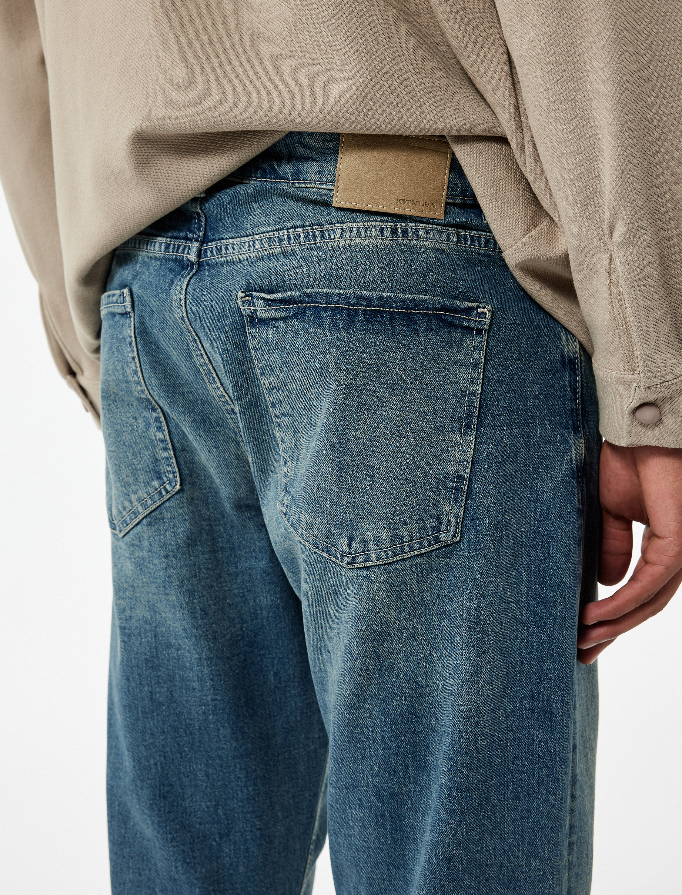   Pamuklu Normal Bel Tapered Fit Jean Pantolon