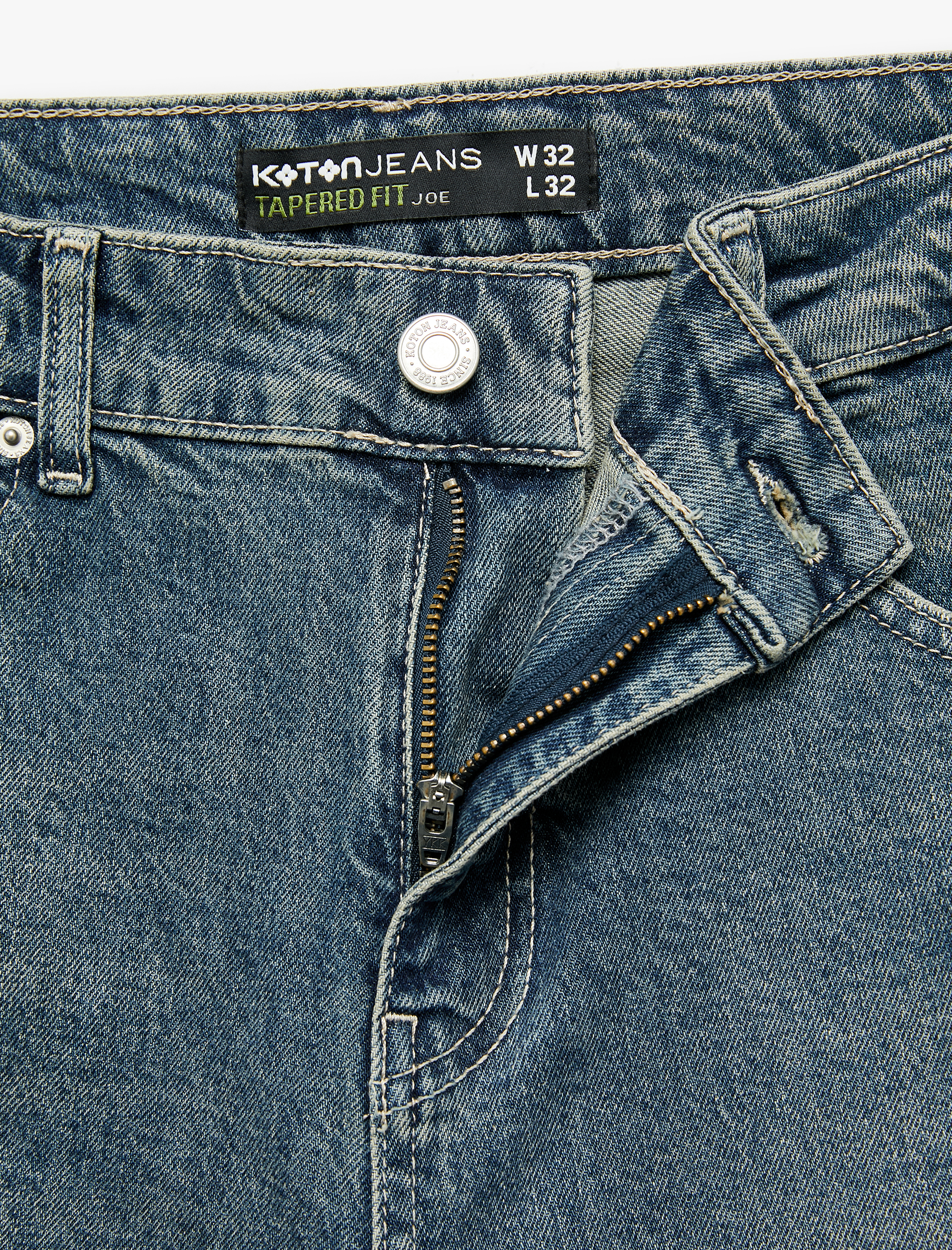   Pamuklu Normal Bel Tapered Fit Jean Pantolon