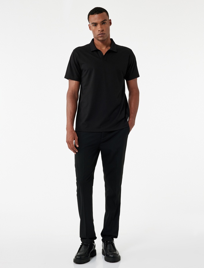  Regular Fit Kısa Kollu Pike Kumaş Pamuklu Polo Yaka Tişört