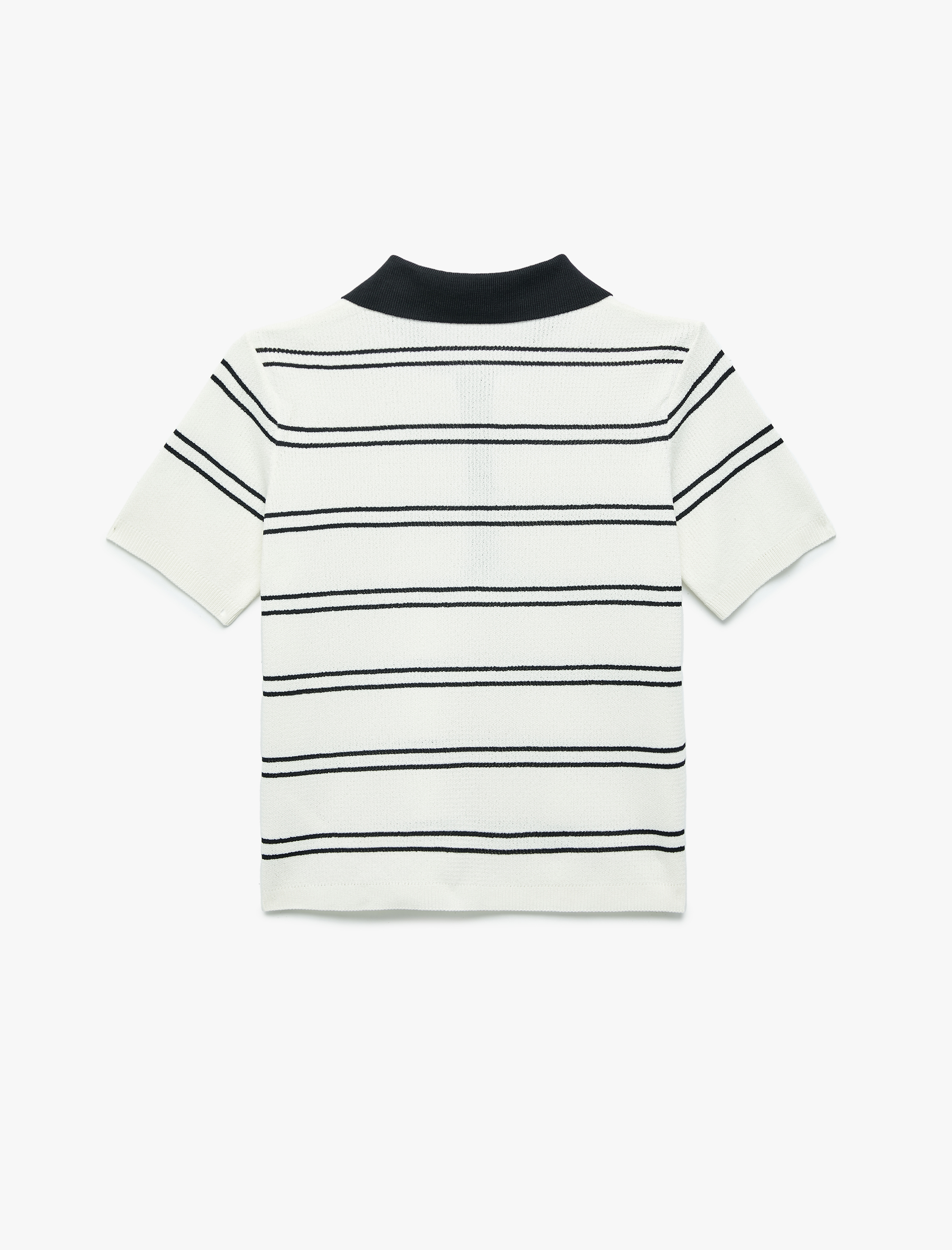   Regular Fit Düğmeli Kısa Kollu Polo Yaka Triko Kazak