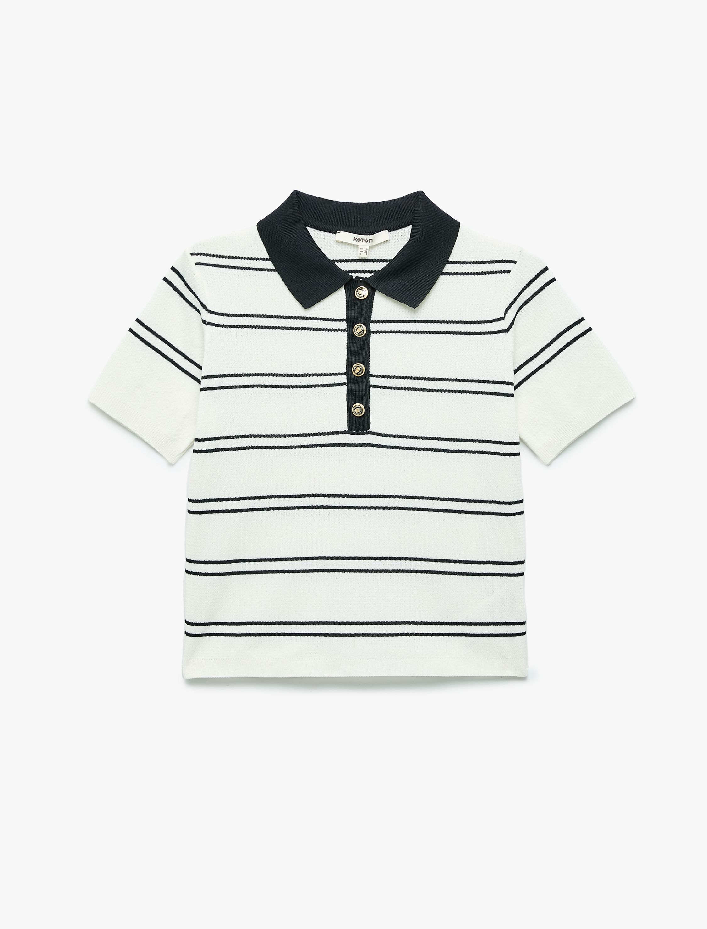   Regular Fit Düğmeli Kısa Kollu Polo Yaka Triko Kazak