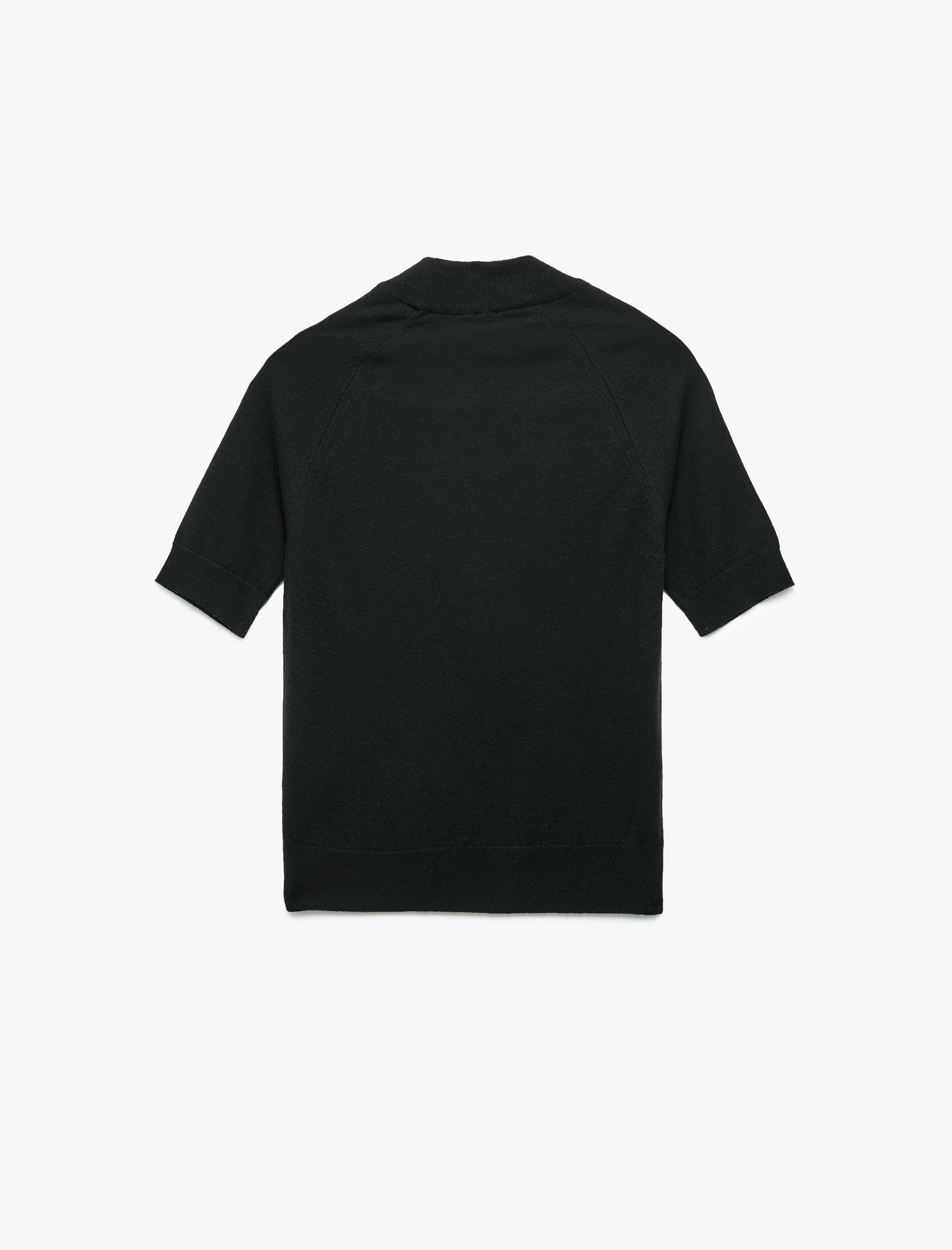   Rayon Kumaş Kısa Kollu Dik Yaka Triko Kazak