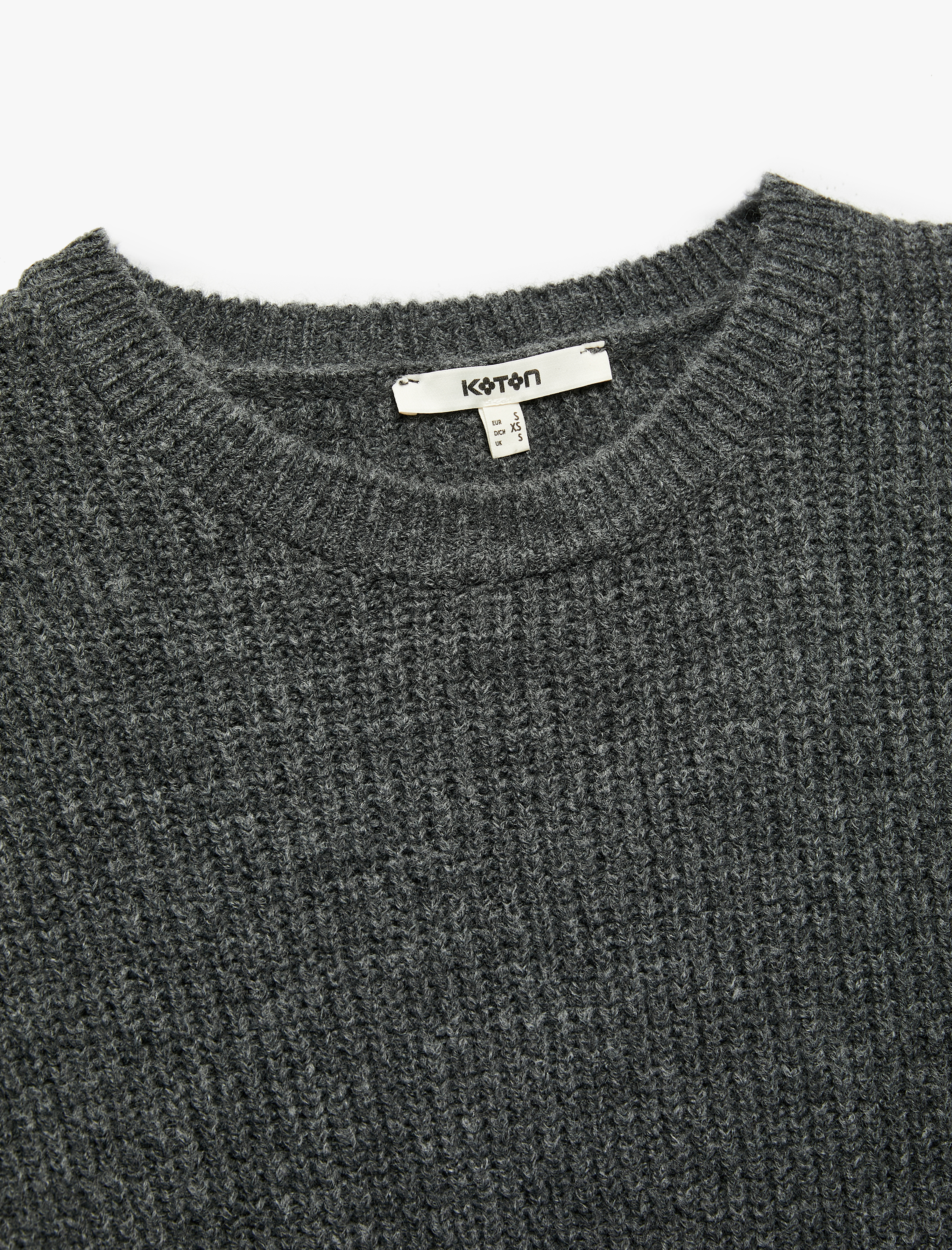   Uzun Kollu Bisiklet Yaka Triko Basic Kazak