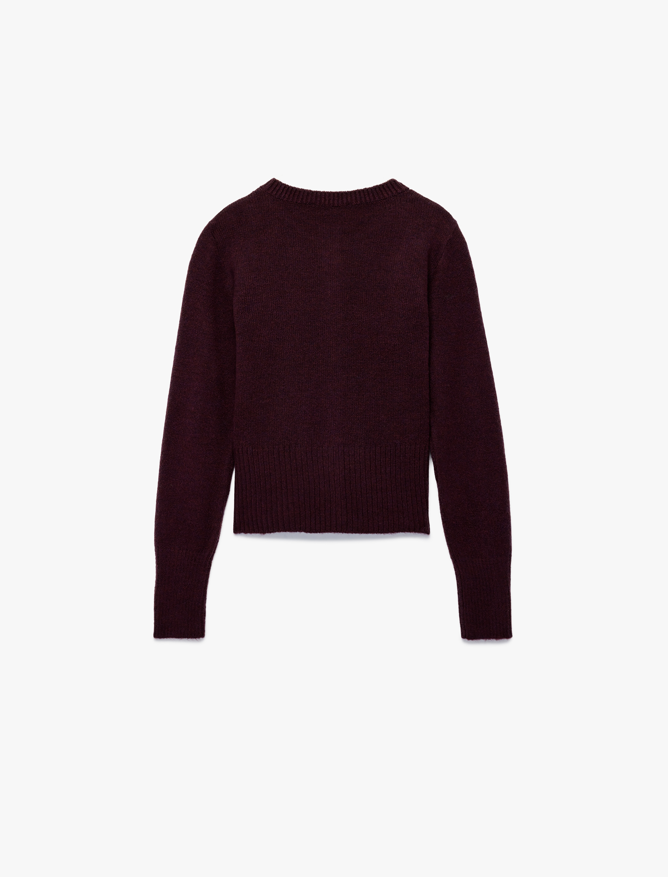   Düğmeli Uzun Kollu Bisiklet Yaka Triko Hırka