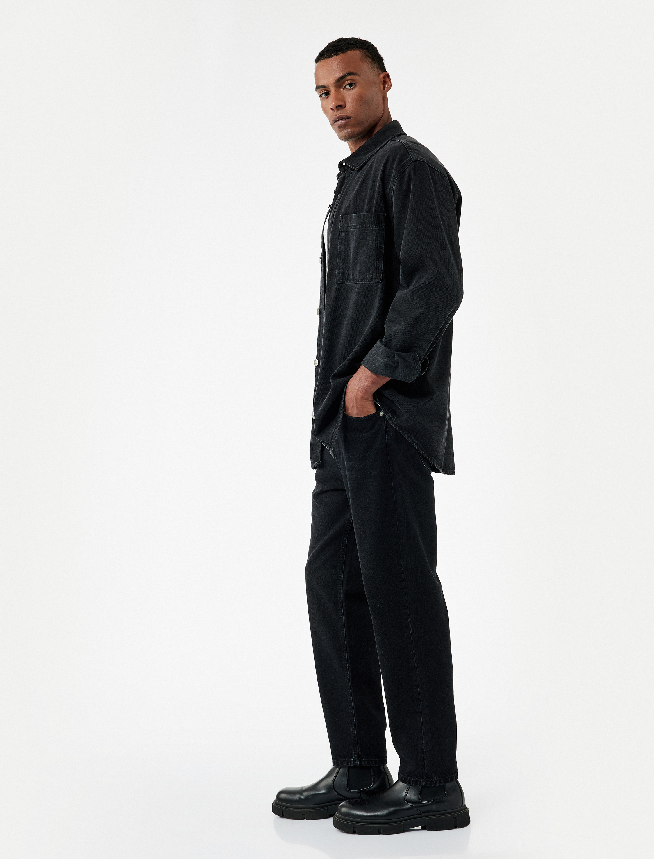   Pamuklu Normal Bel Loose Fit Jean Pantolon - Steve Jean