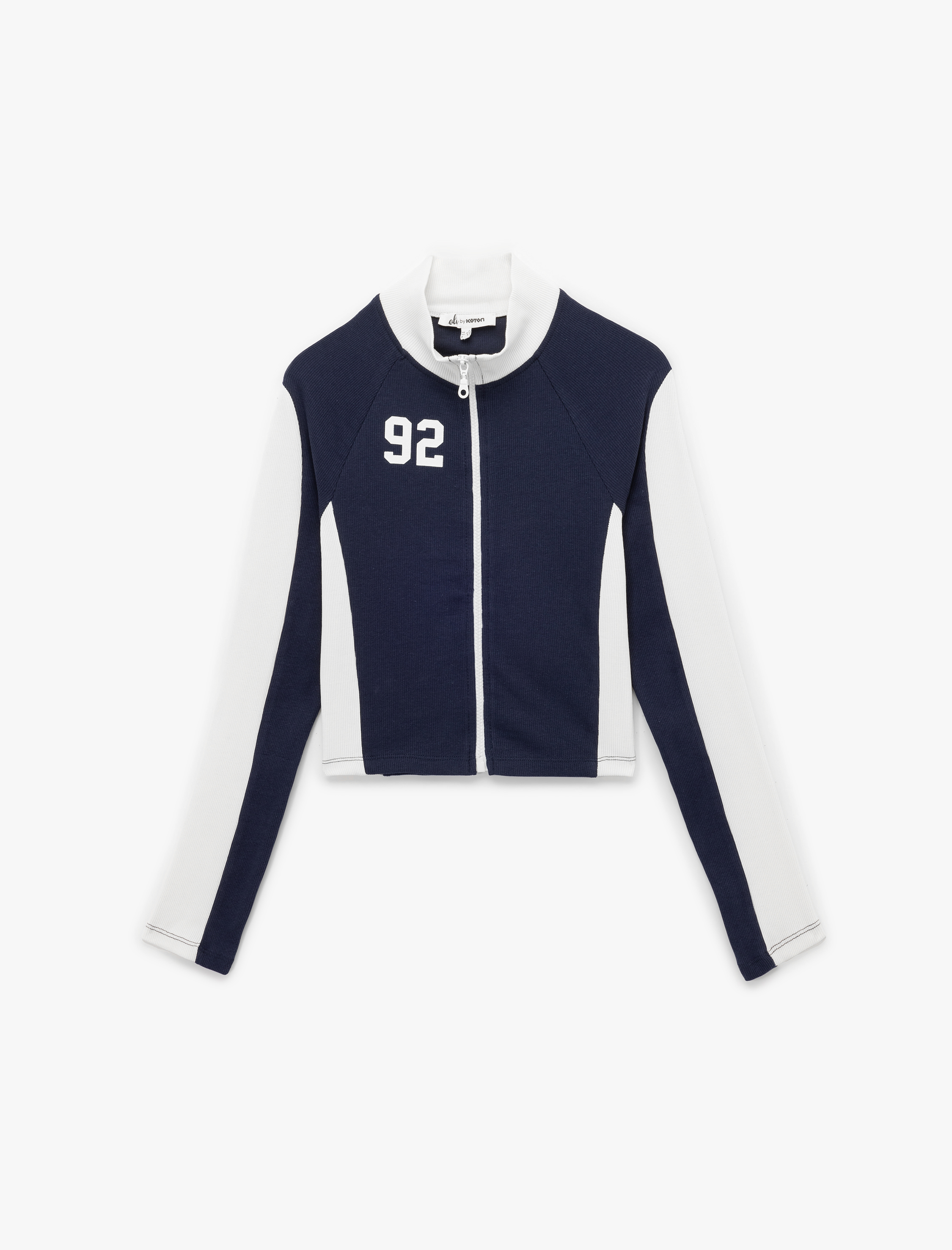 Pamuklu Fermuarlı Uzun Kollu Dik Yaka Tişört