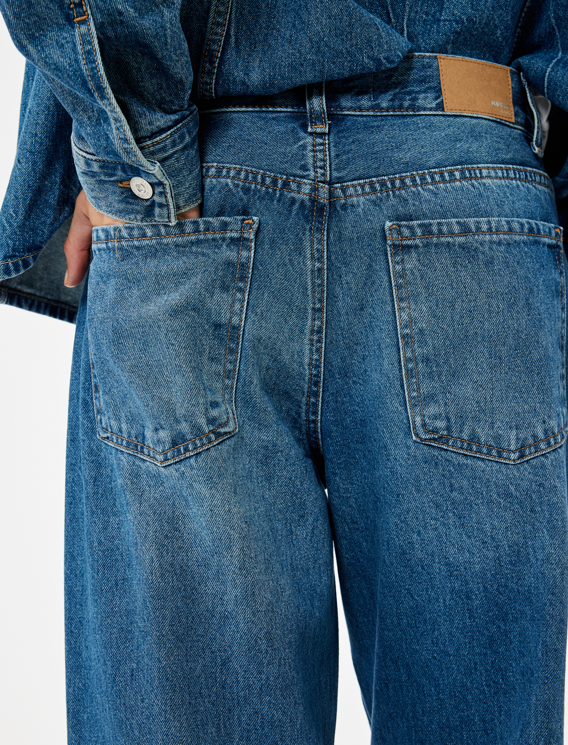   Pamuklu Düz Paça Cepli Jean Pantolon - Straight Jeans