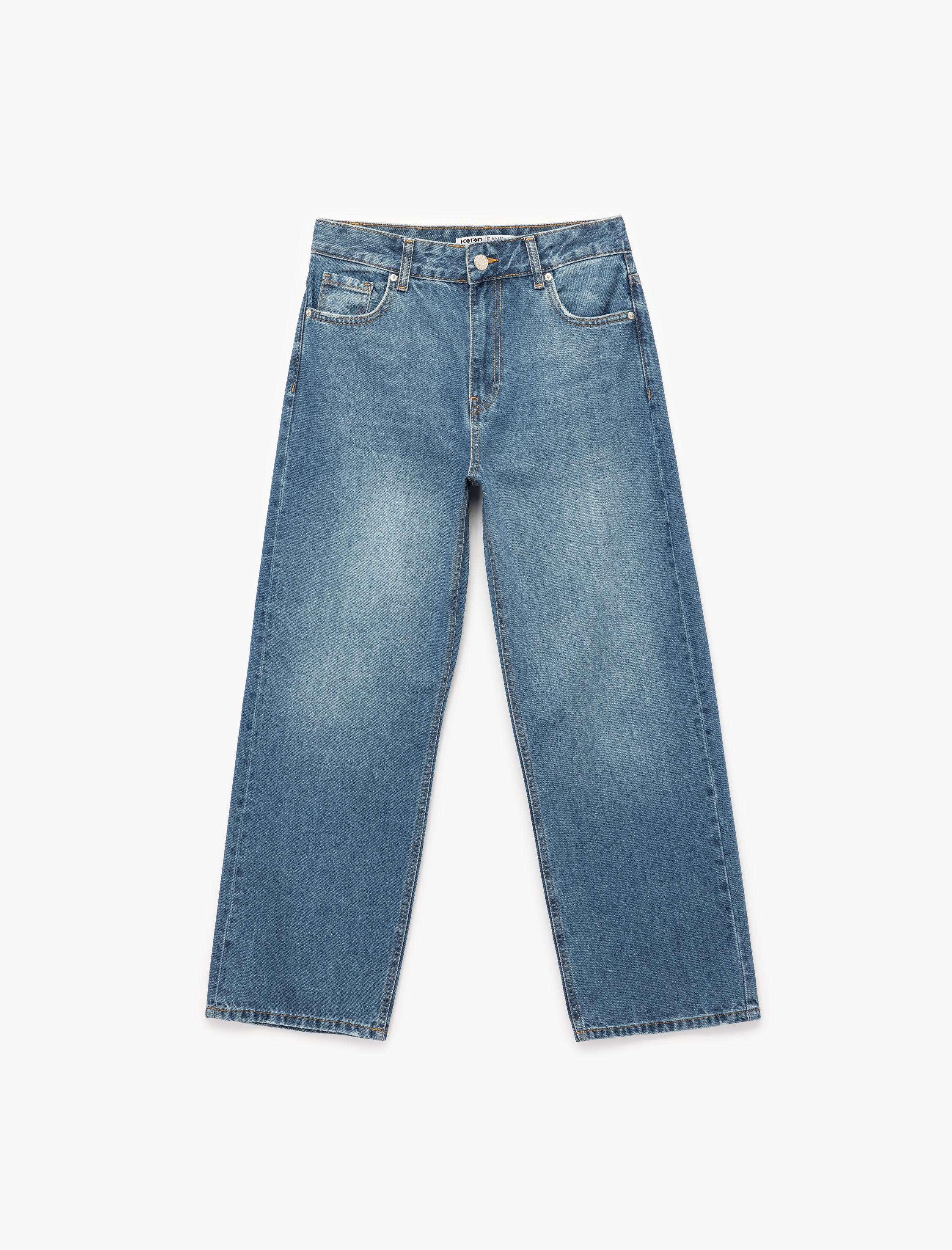   Pamuklu Düz Paça Cepli Jean Pantolon - Straight Jeans
