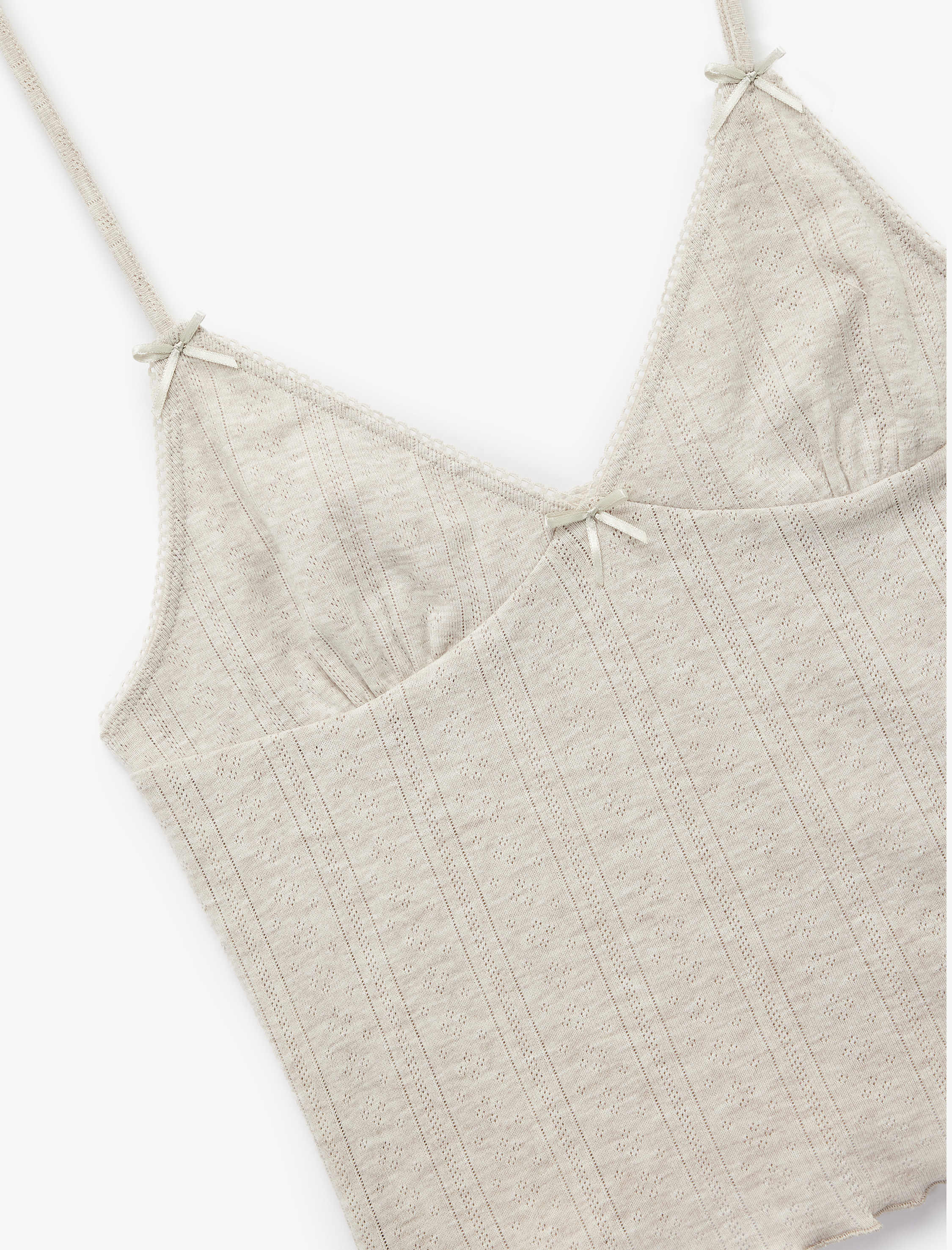   Rahat Kalıp Askılı Crop Pijama Üstü