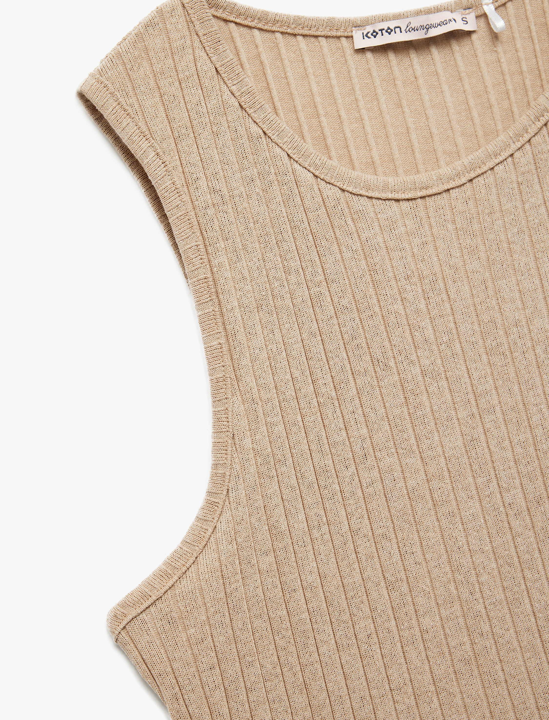   Rahat Kalıp Bisiklet Yaka Kolsuz Pijama Üstü