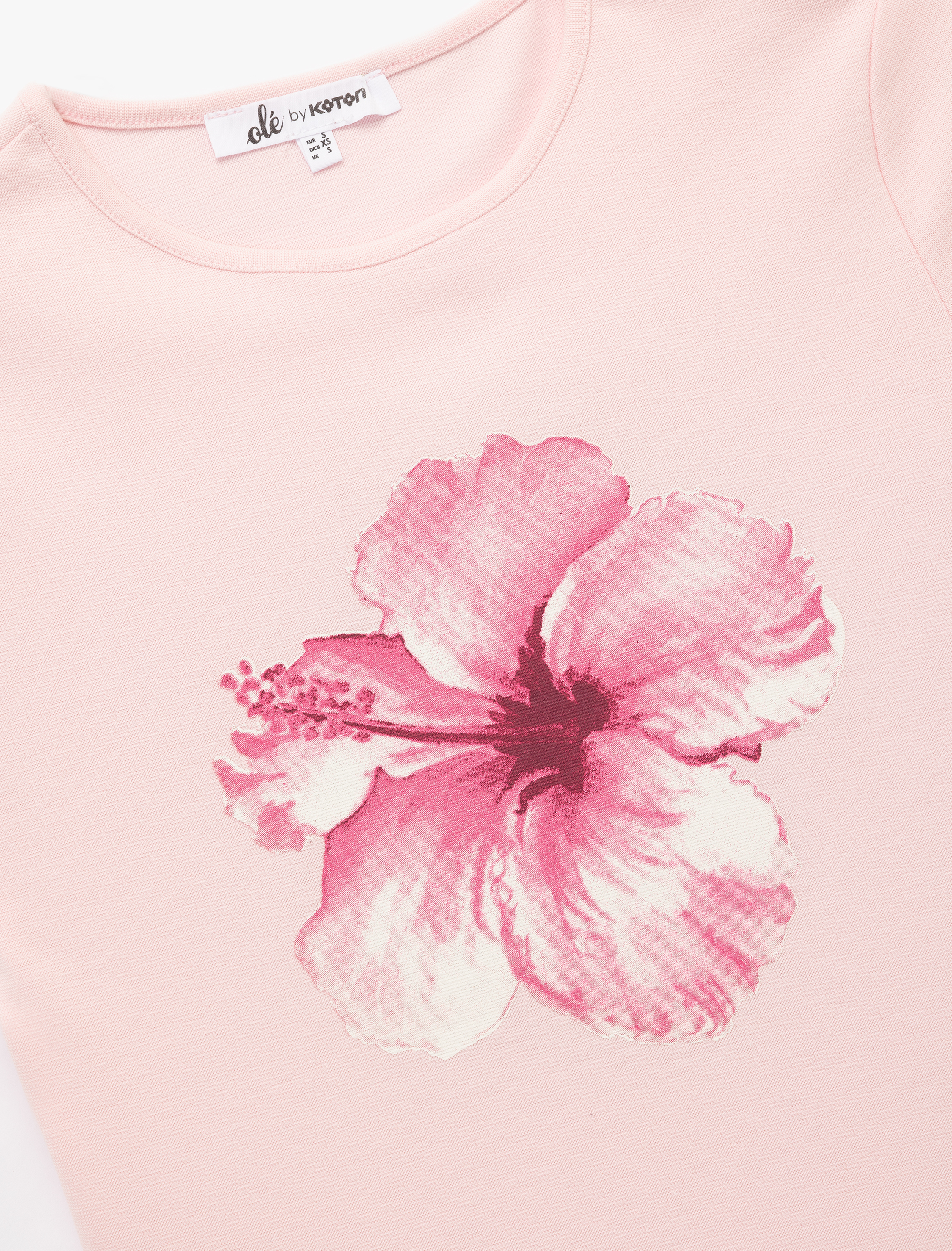   Slim Fit Kısa Kollu Bisiklet Yaka Pamuklu Çiçek Baskılı Tişört