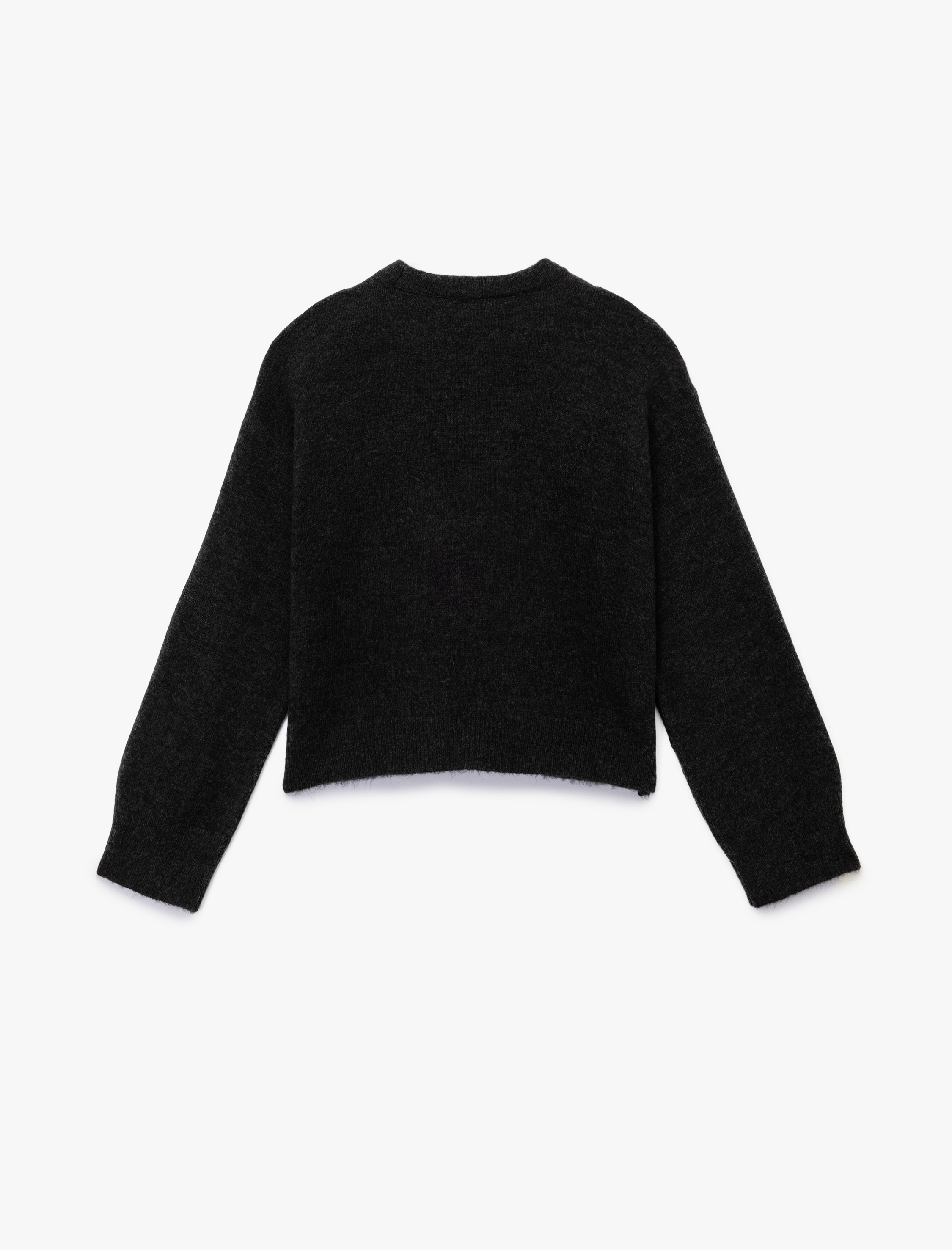   Uzun Kollu Bisiklet Yaka Taşlı Triko Kazak