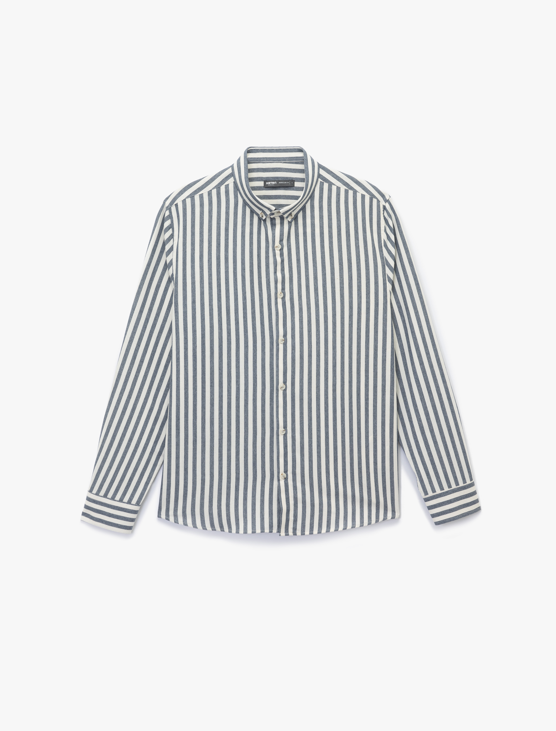   Regular Fit Düğmeli Klasik Yaka Uzun Kollu Gömlek