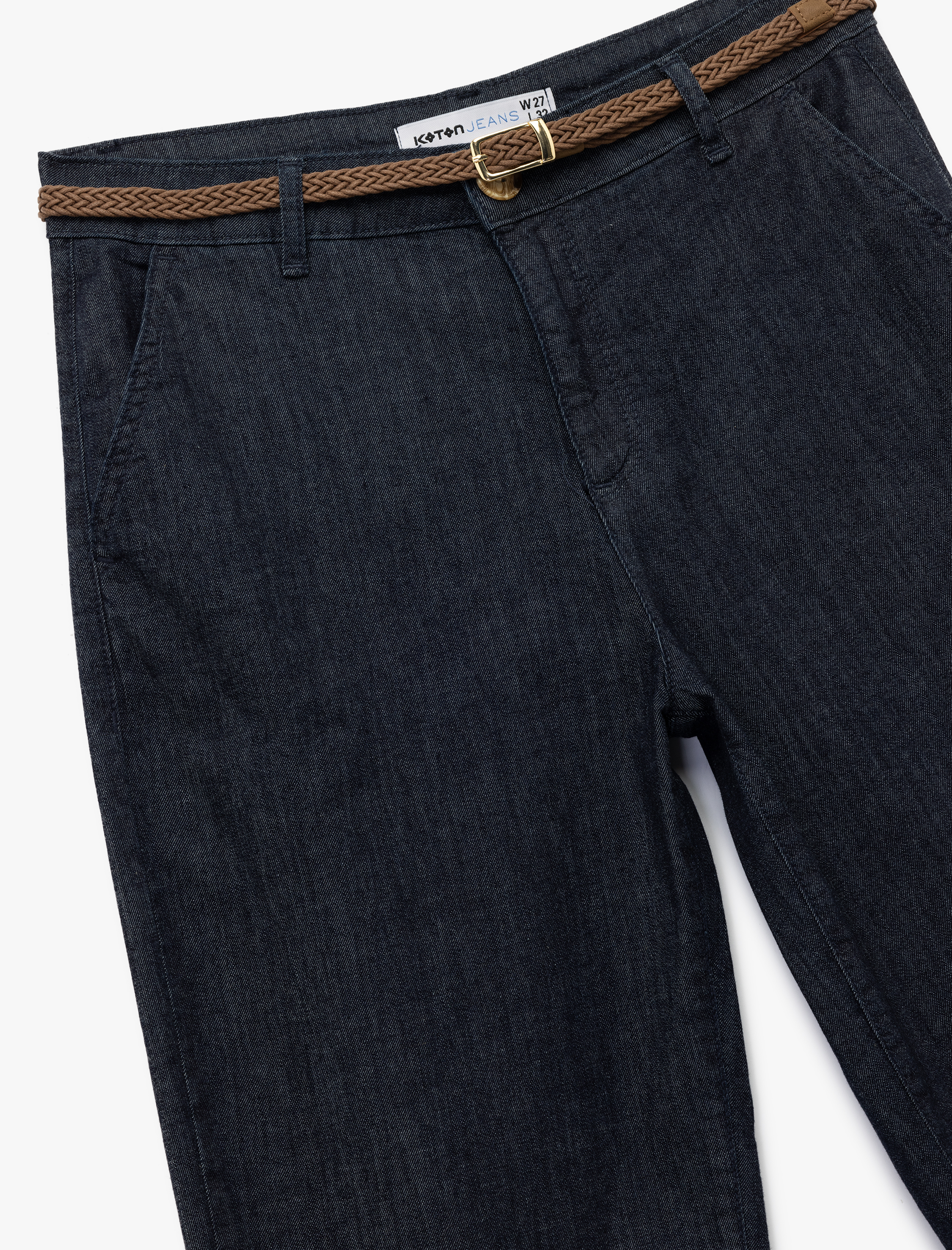   Yüksek Bel Rahat Kalıp Kemerli Pantolon