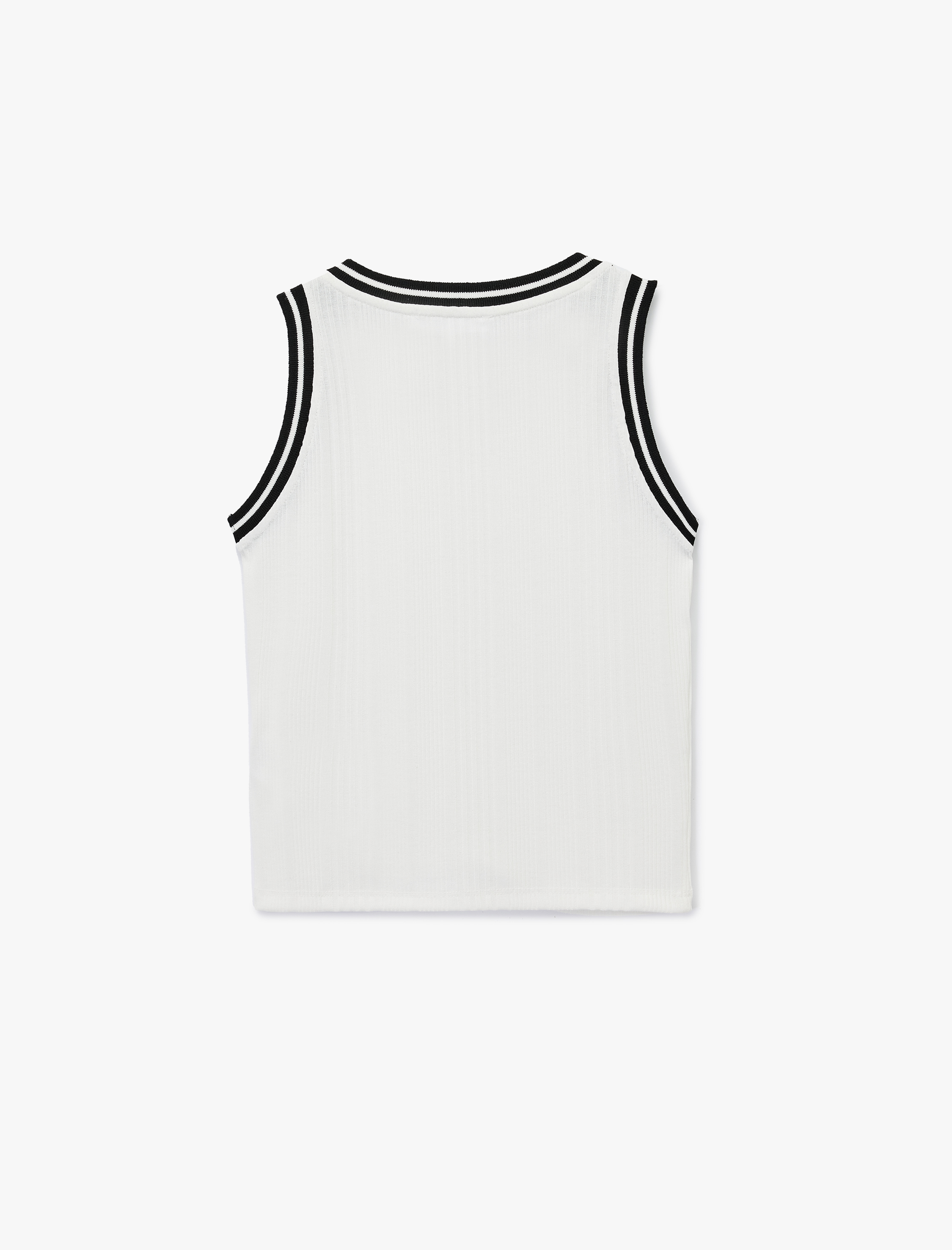   Slim Fit Kolsuz Biyeli Bisiklet Yaka Atlet