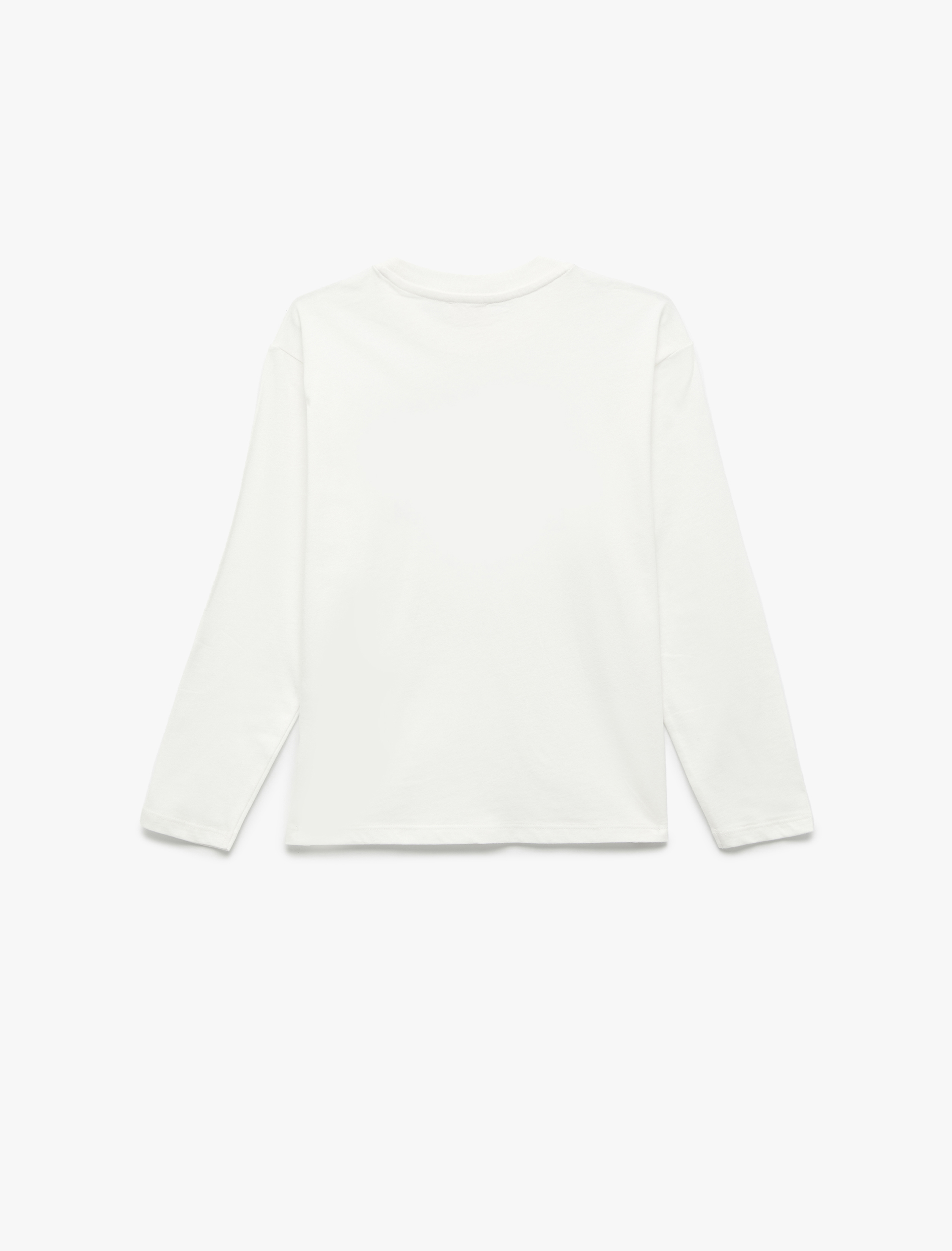  Erkek Çocuk Pamuklu Uzun Kollu Bisiklet Yaka Baskılı Tişört