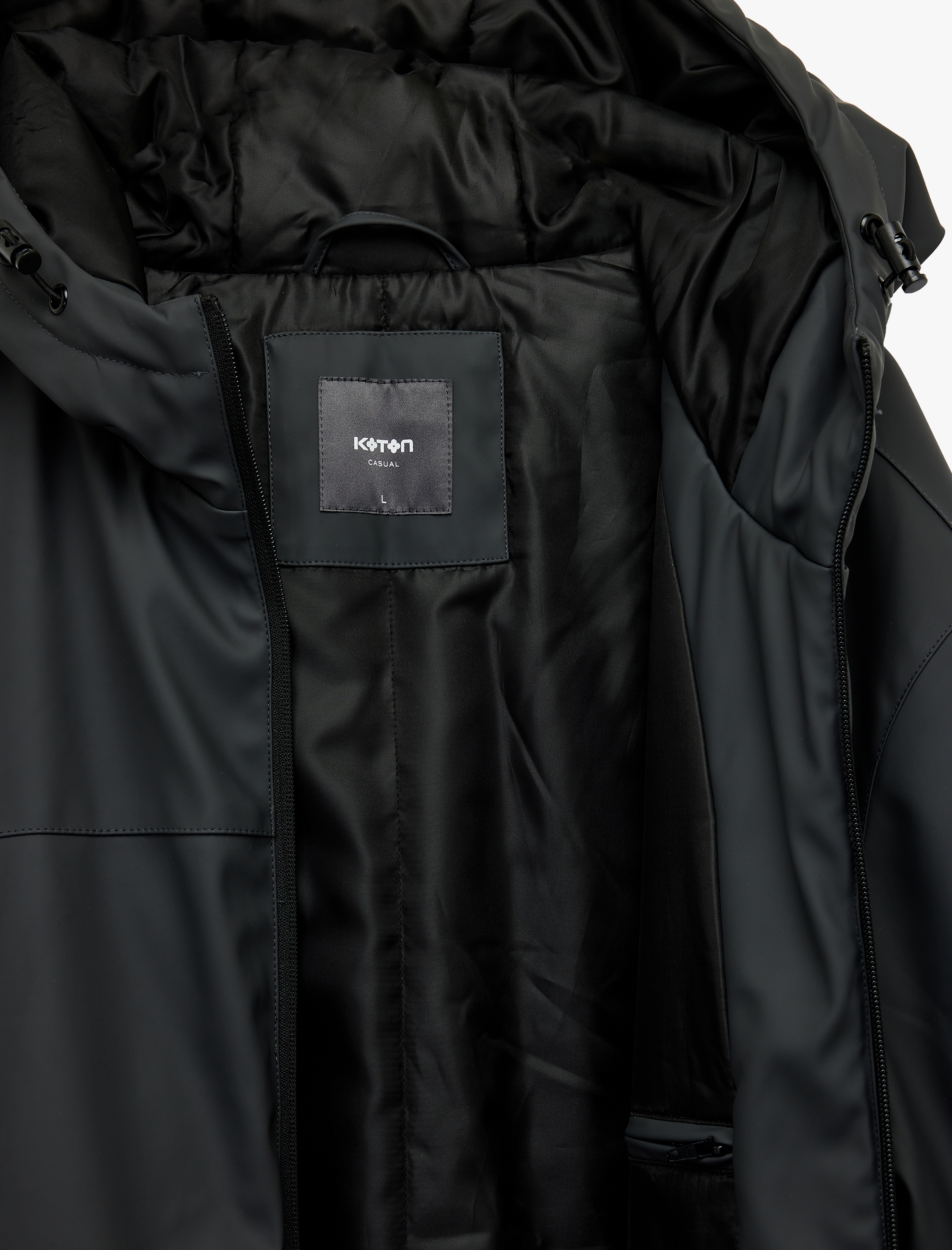   Kapüşonlu Uzun Kollu Fermuarlı Yağmurluk