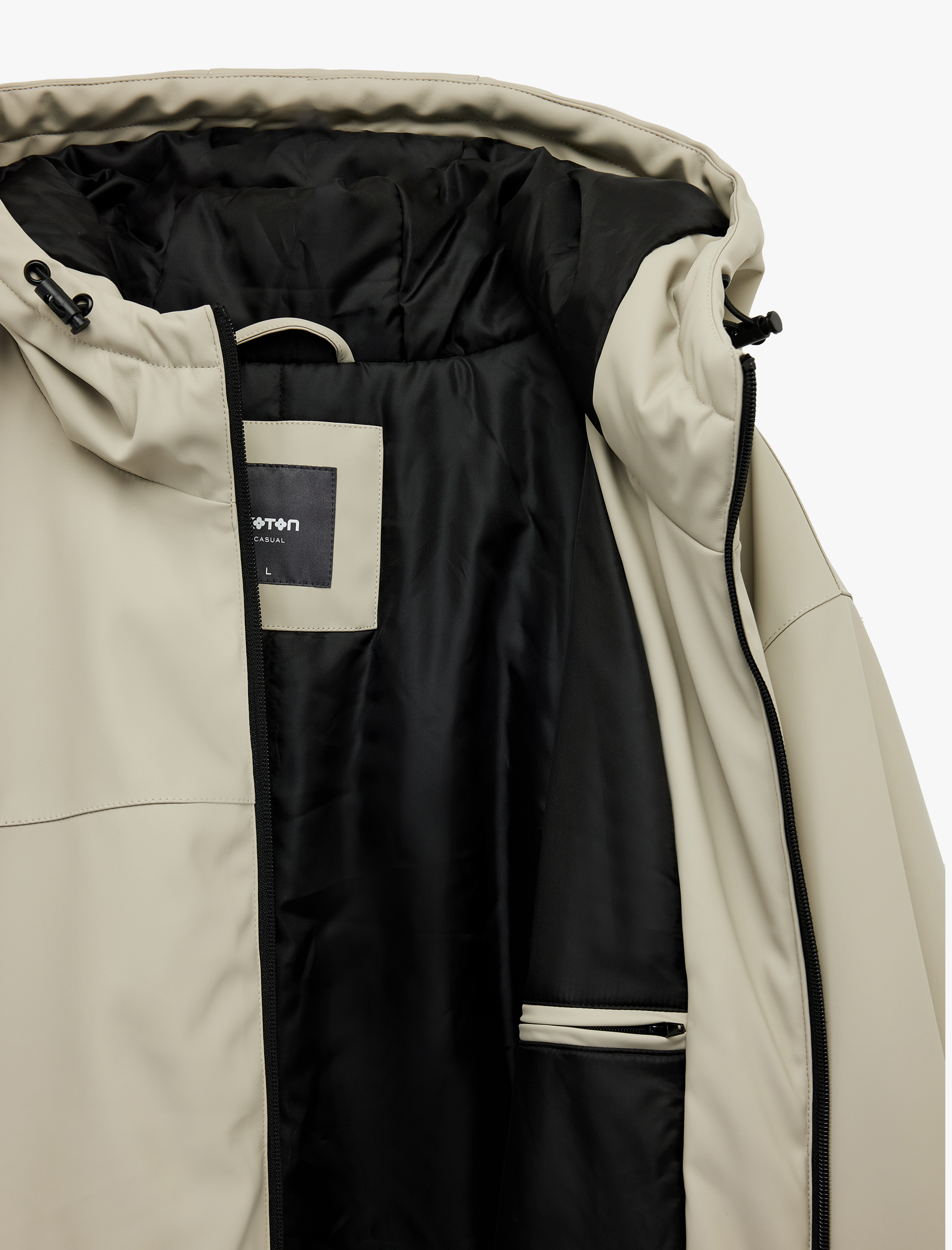   Kapüşonlu Uzun Kollu Fermuarlı Yağmurluk