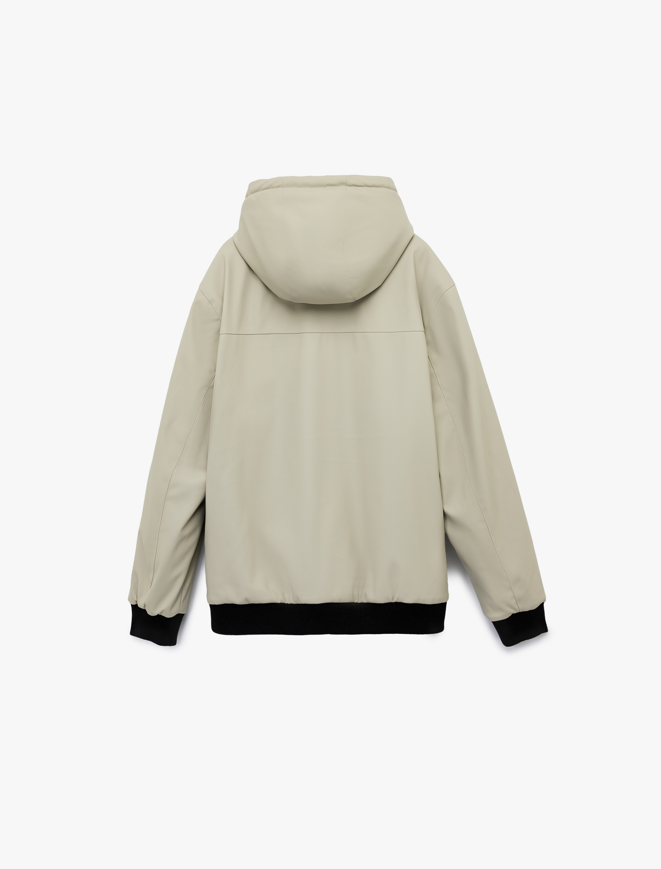   Kapüşonlu Uzun Kollu Fermuarlı Yağmurluk