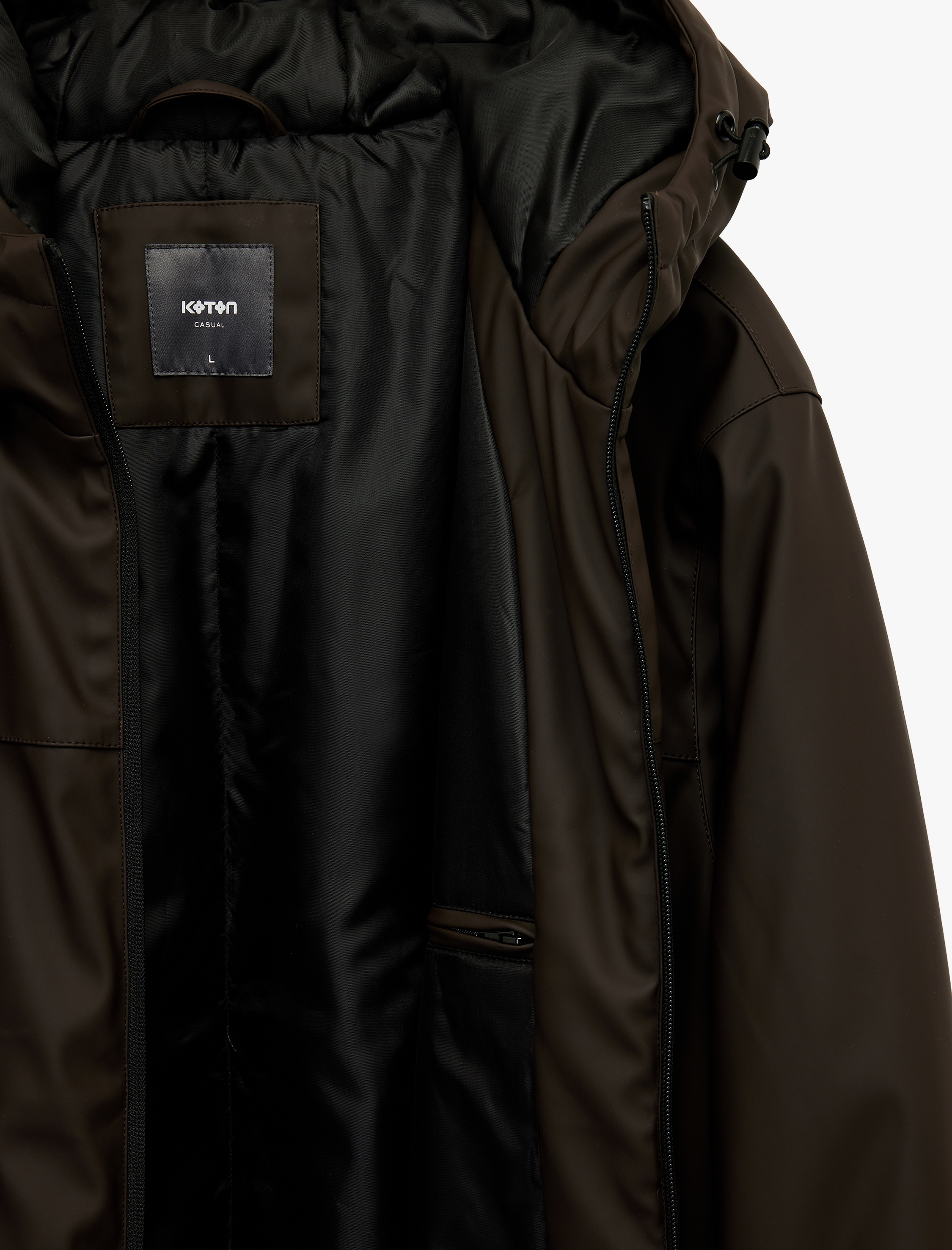   Kapüşonlu Uzun Kollu Fermuarlı Yağmurluk