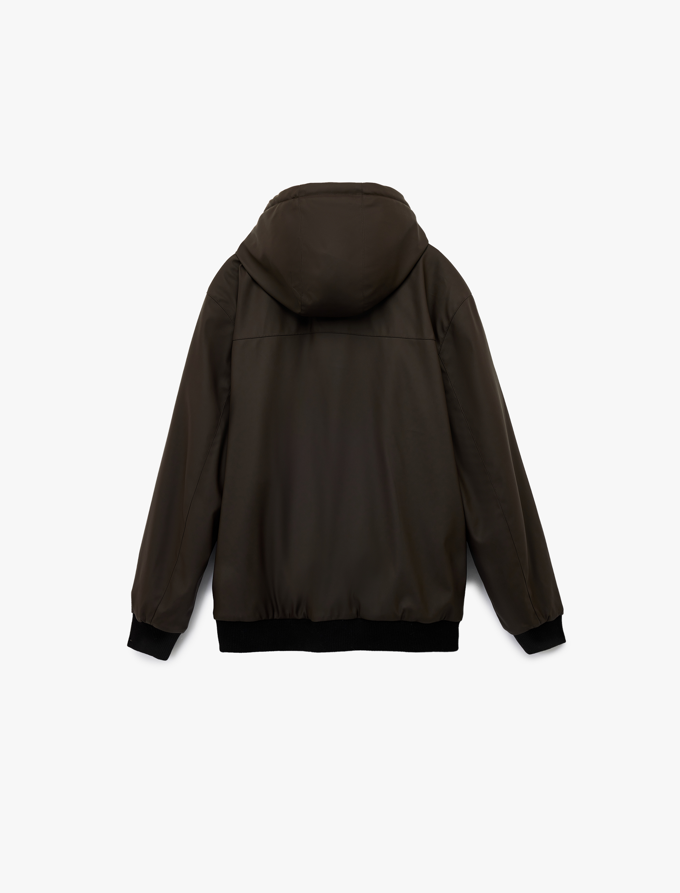   Kapüşonlu Uzun Kollu Fermuarlı Yağmurluk