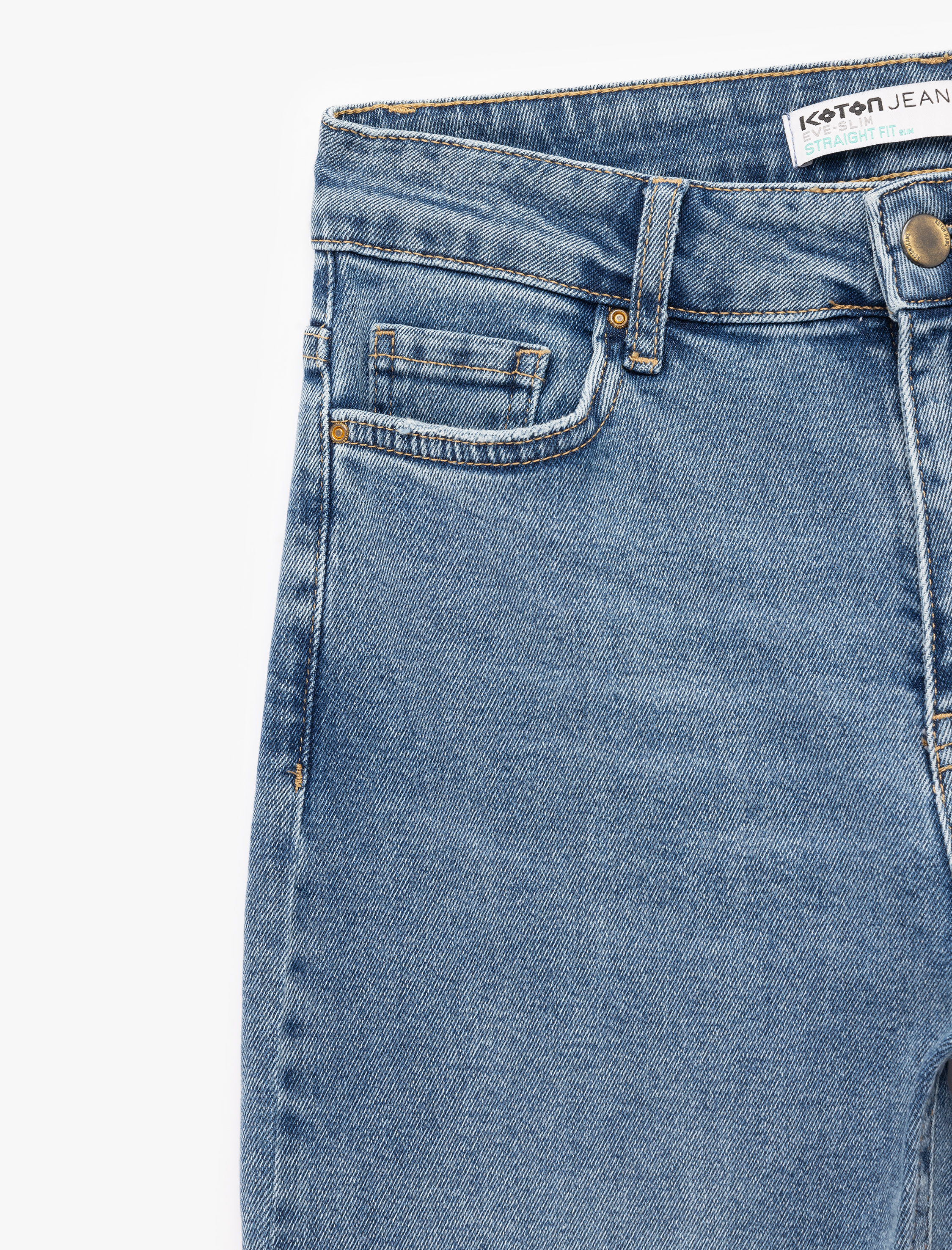  Pamuklu Dar Kesim Normal Bel Jean Pantolon - Slim Straight Fit Jean