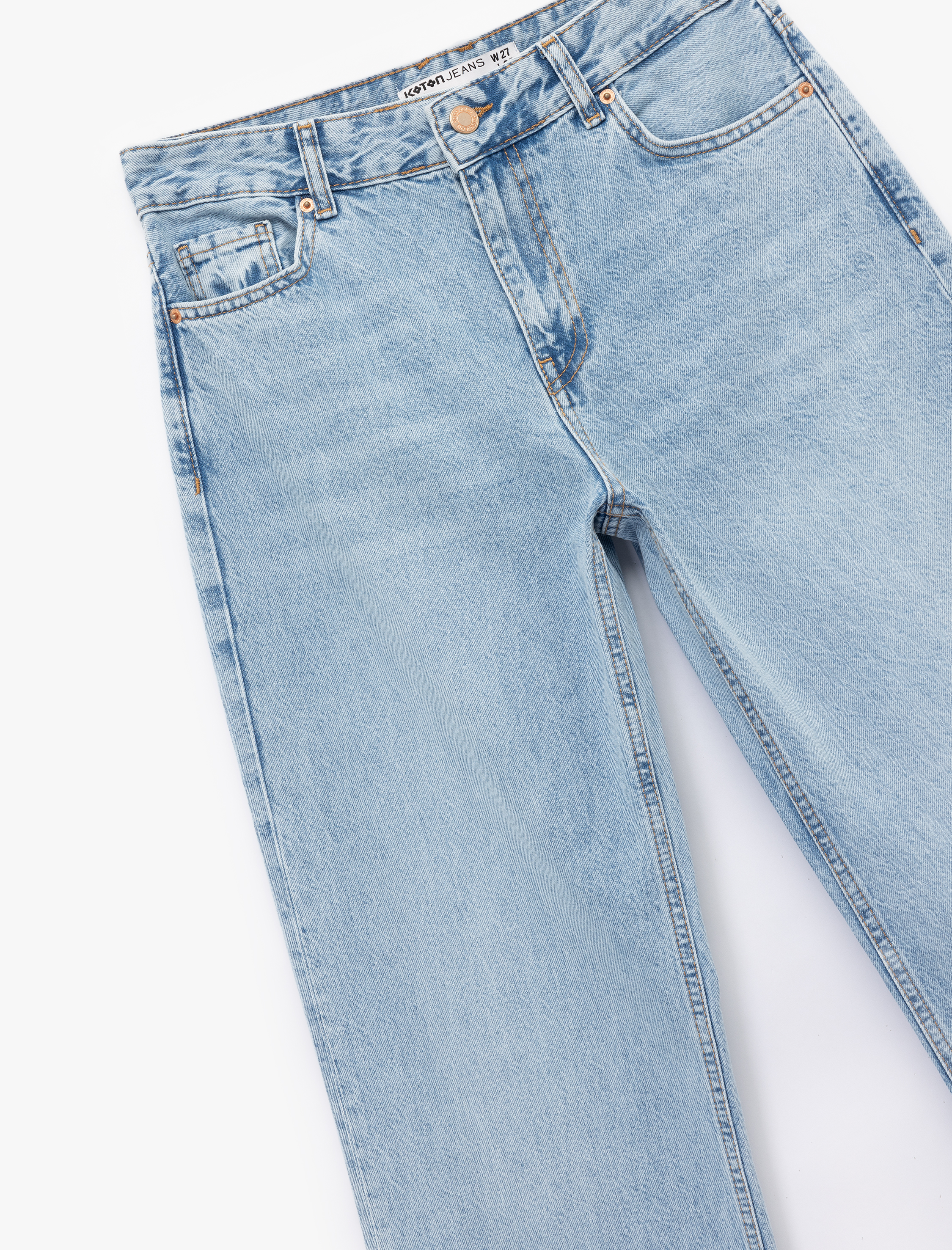   Pamuklu Normal Bel Düz Paça Uzun Jean Pantolon - Straight Fit Jean