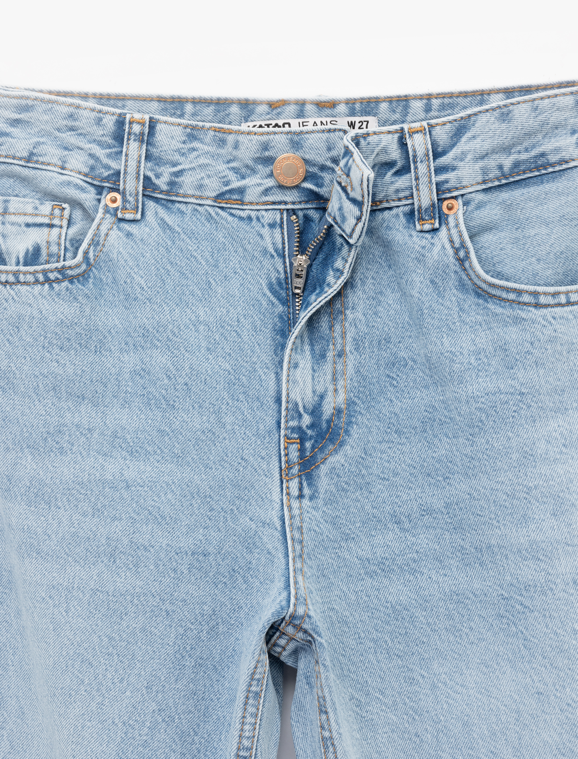   Pamuklu Normal Bel Düz Paça Uzun Jean Pantolon - Straight Fit Jean