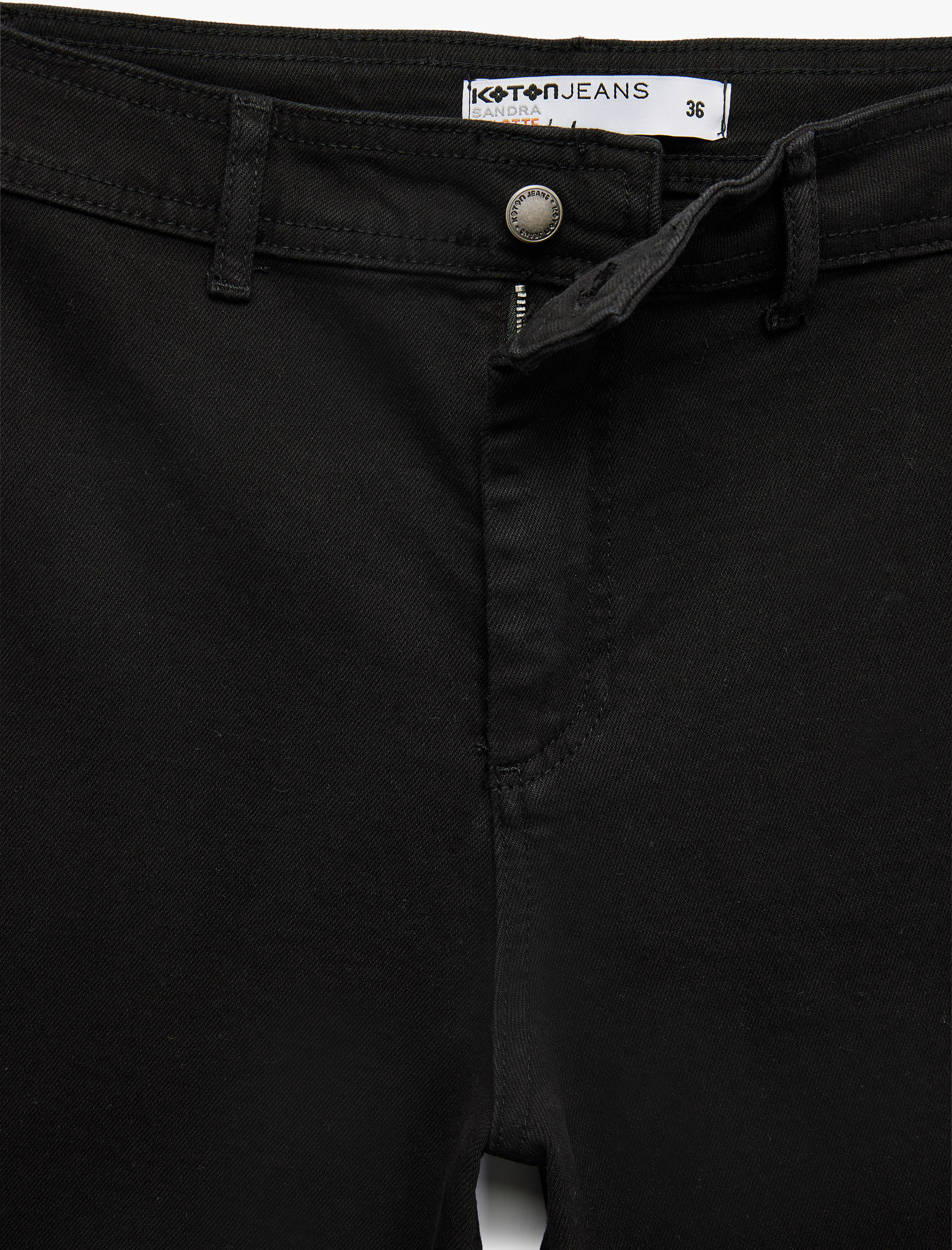   Yüksek Bel Düğmeli Cepli Rahat Kalıp Geniş Paça Denim Pantolon - Culotte Jeans