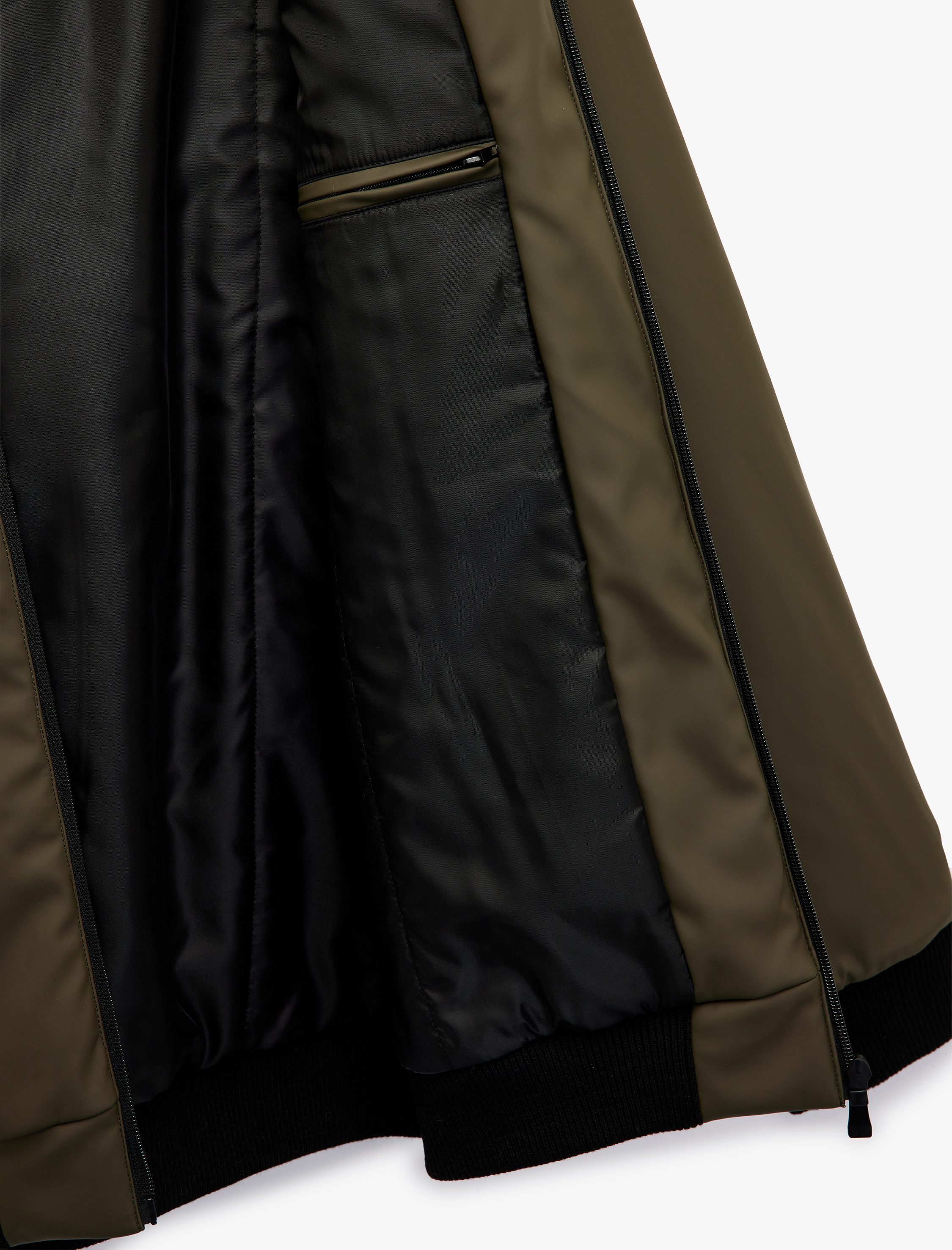   Kapüşonlu Uzun Kollu Fermuarlı Yağmurluk