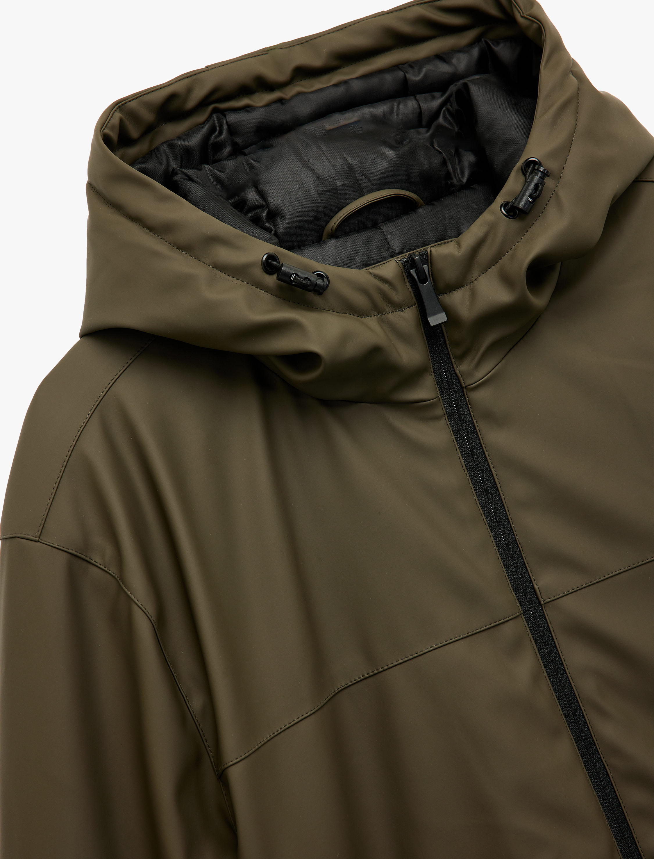   Kapüşonlu Uzun Kollu Fermuarlı Yağmurluk