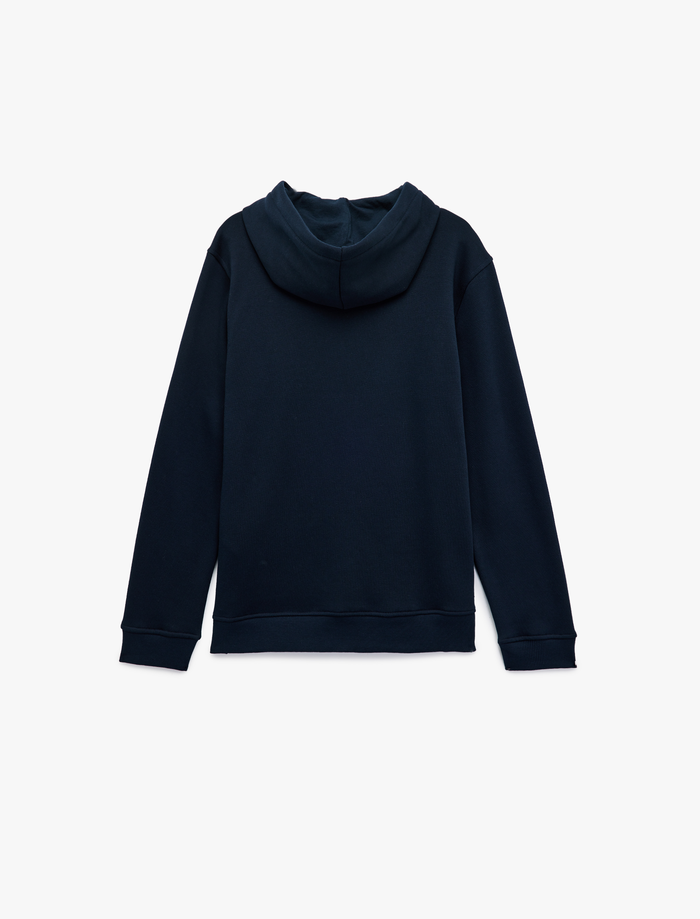   Şardonlu Uzun Kollu Basic Kapşonlu Sweatshirt