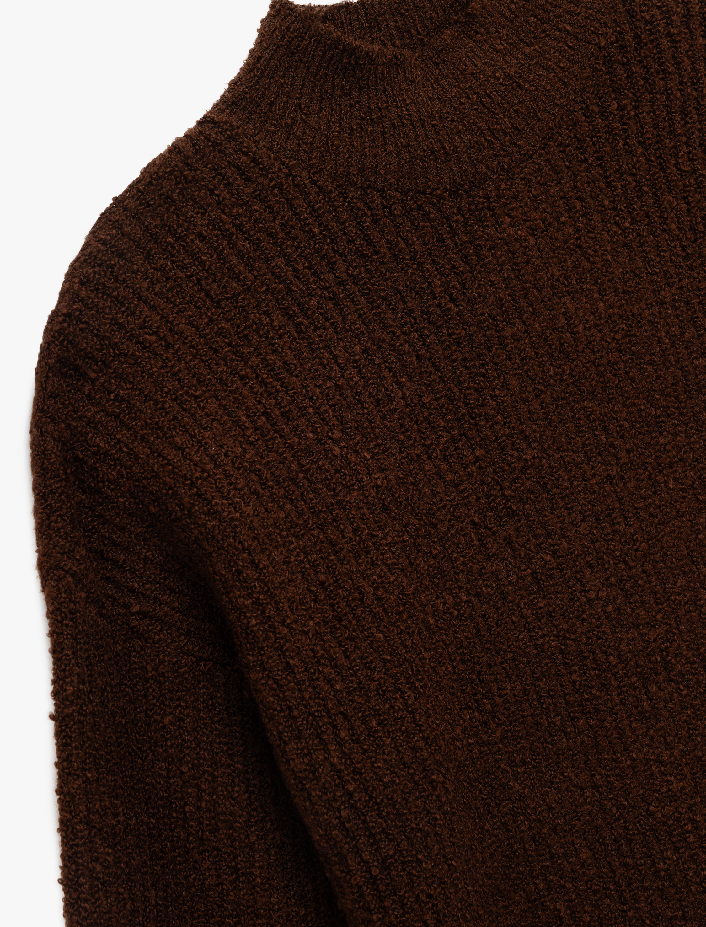   Uzun Kollu Dik Yaka Oversize Triko Kazak