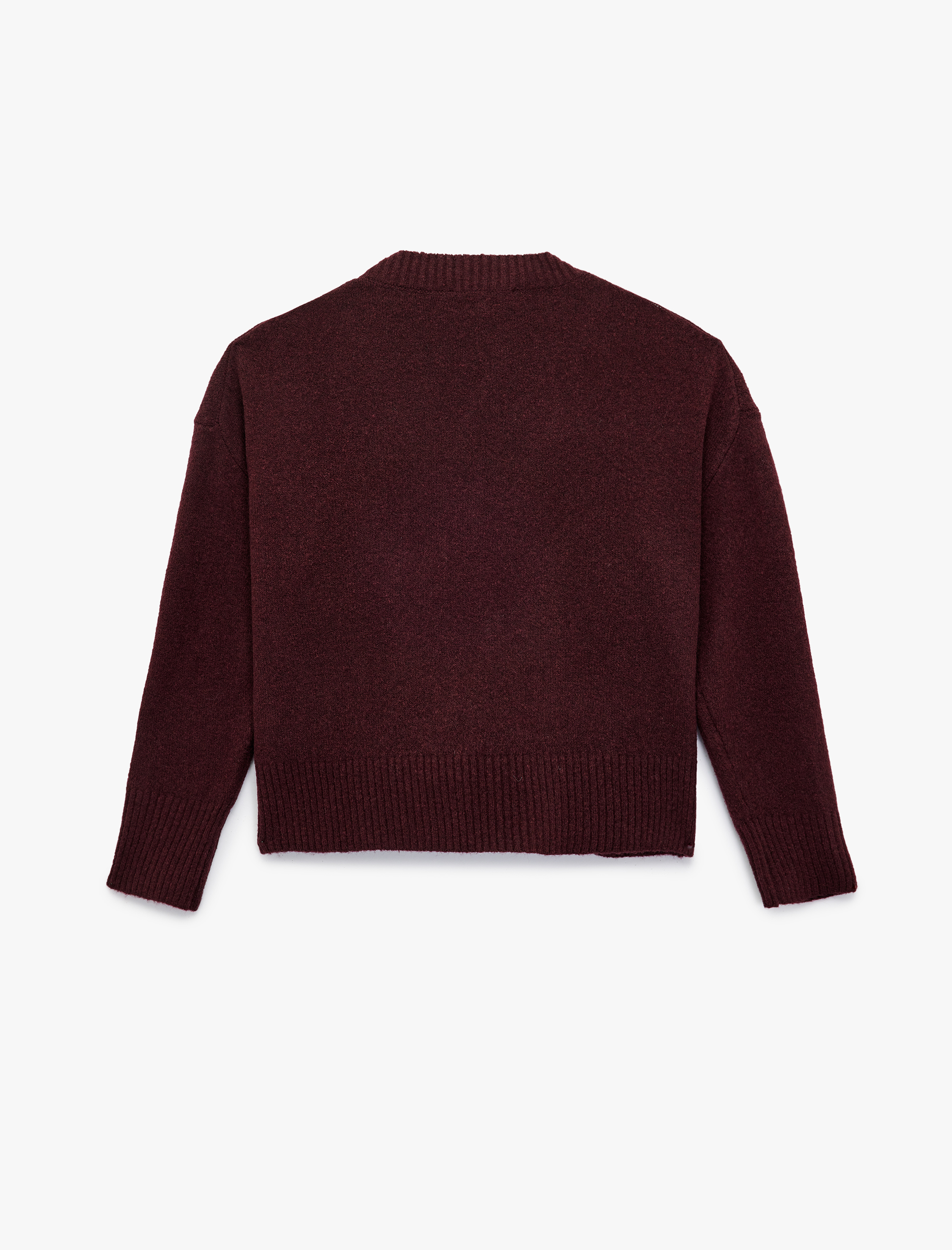   Uzun Kollu V Yaka Triko Kazak