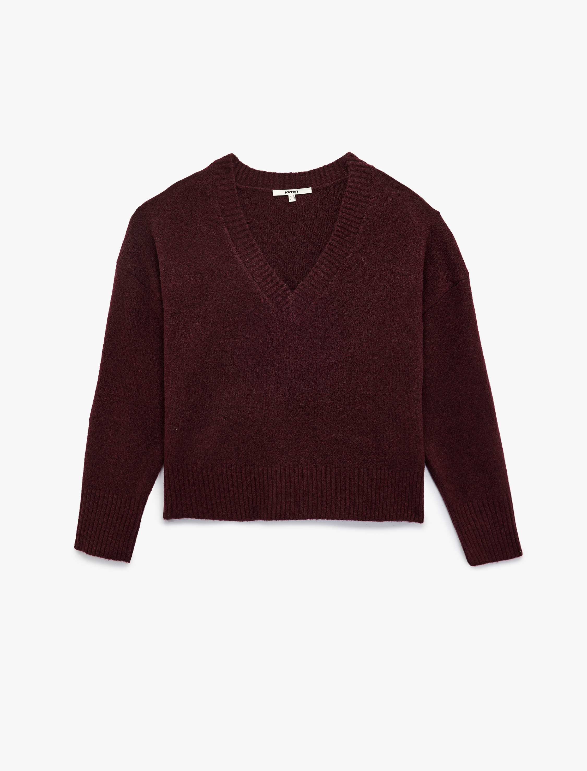   Uzun Kollu V Yaka Triko Kazak