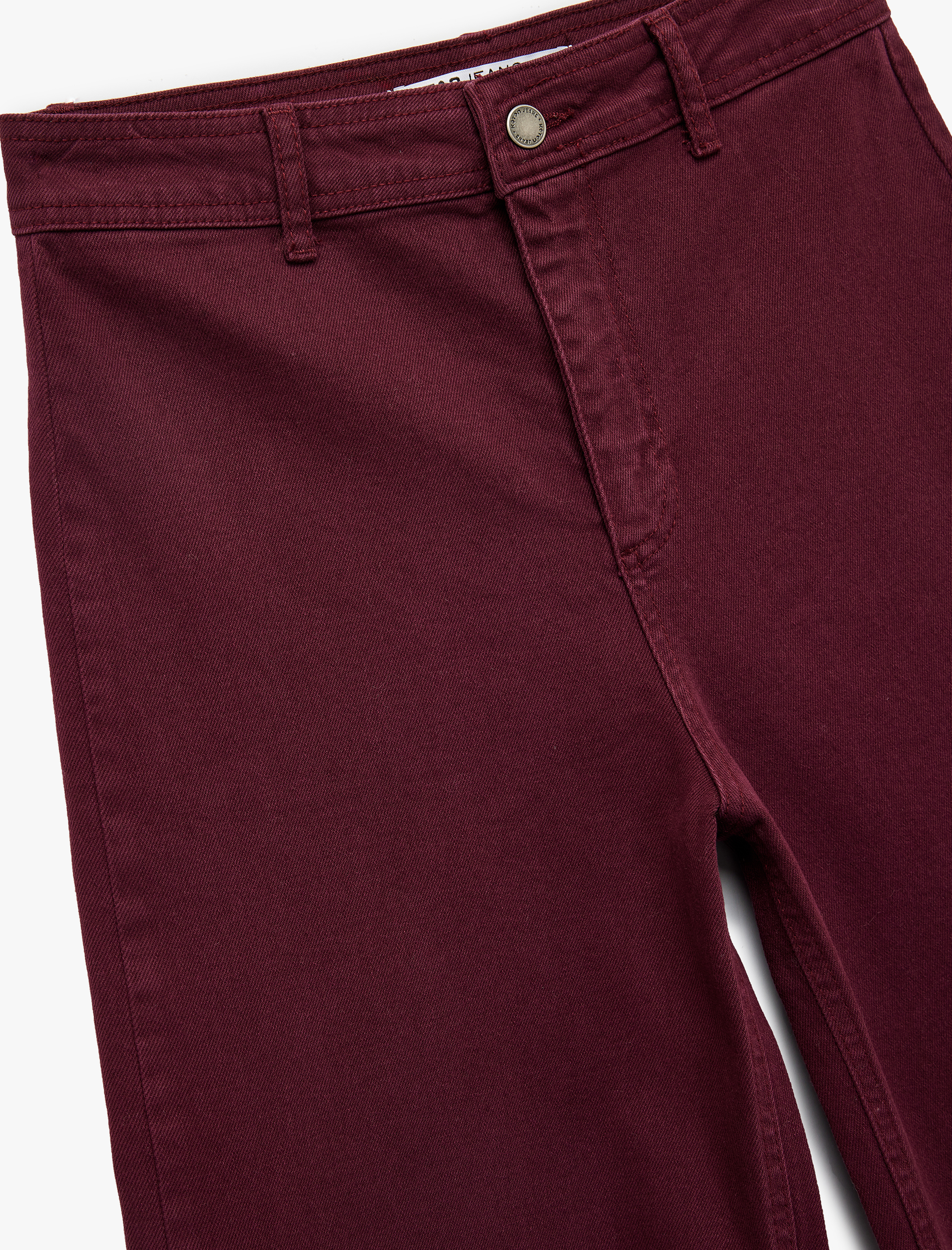   Yüksek Bel Düğmeli Cepli Rahat Kalıp Geniş Paça Denim Pantolon - Culotte Jeans