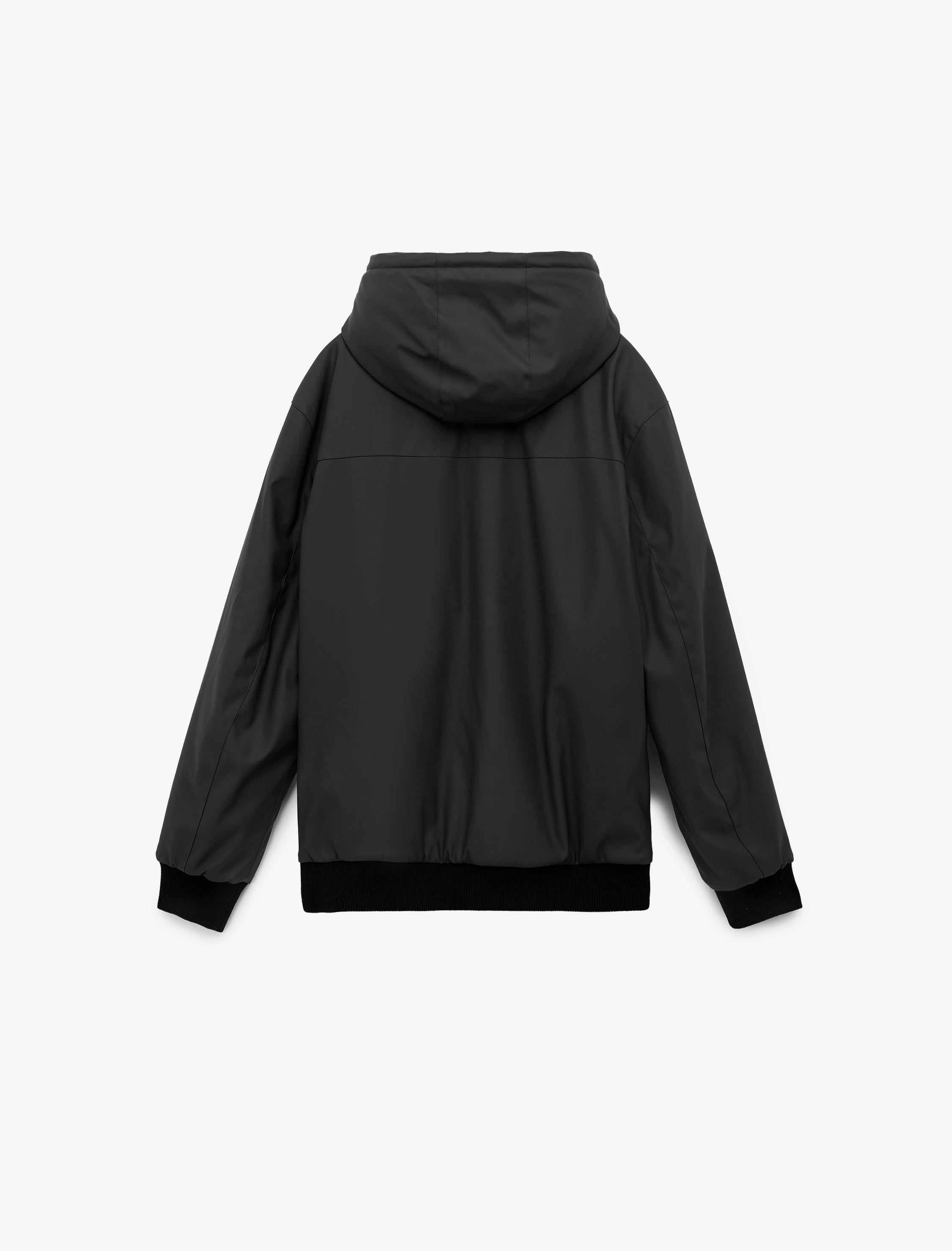   Kapüşonlu Uzun Kollu Fermuarlı Yağmurluk