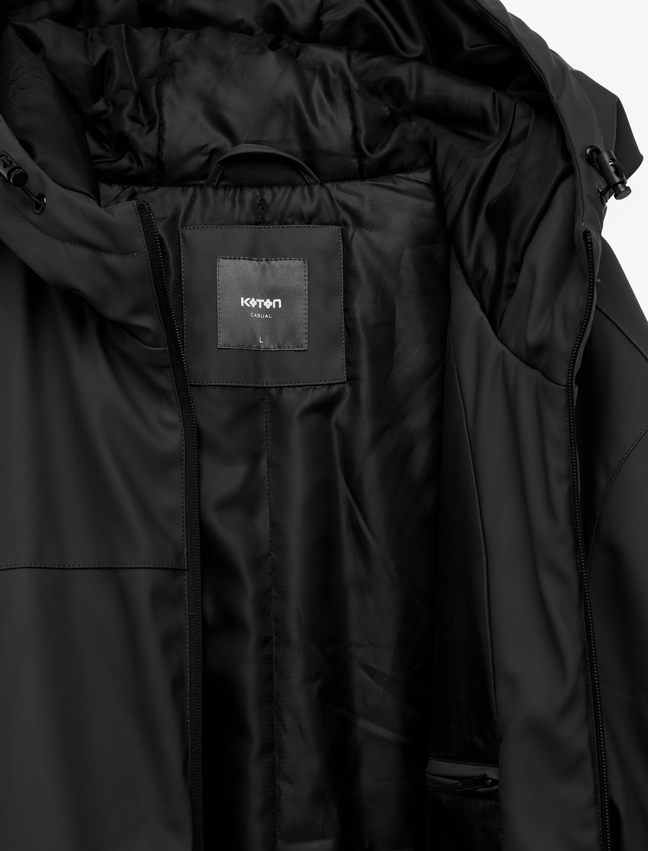   Kapüşonlu Uzun Kollu Fermuarlı Yağmurluk