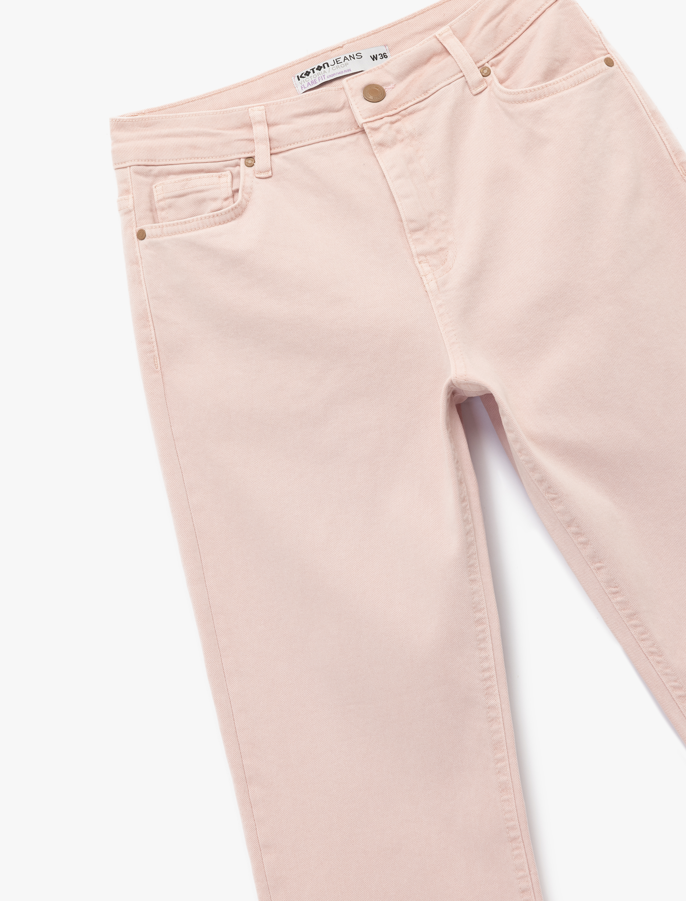   Kesik Paça Basic Denim Pantolon