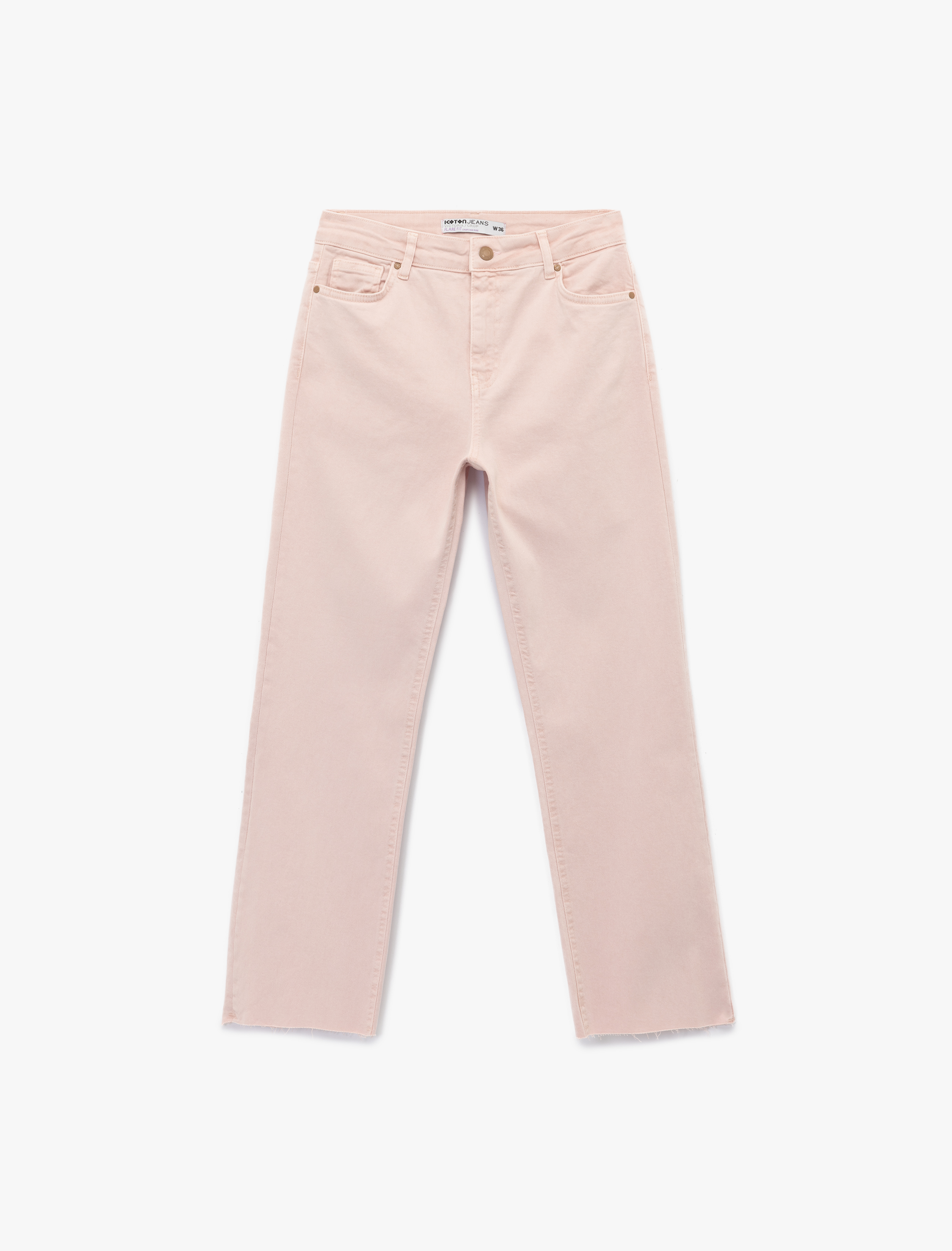   Kesik Paça Basic Denim Pantolon