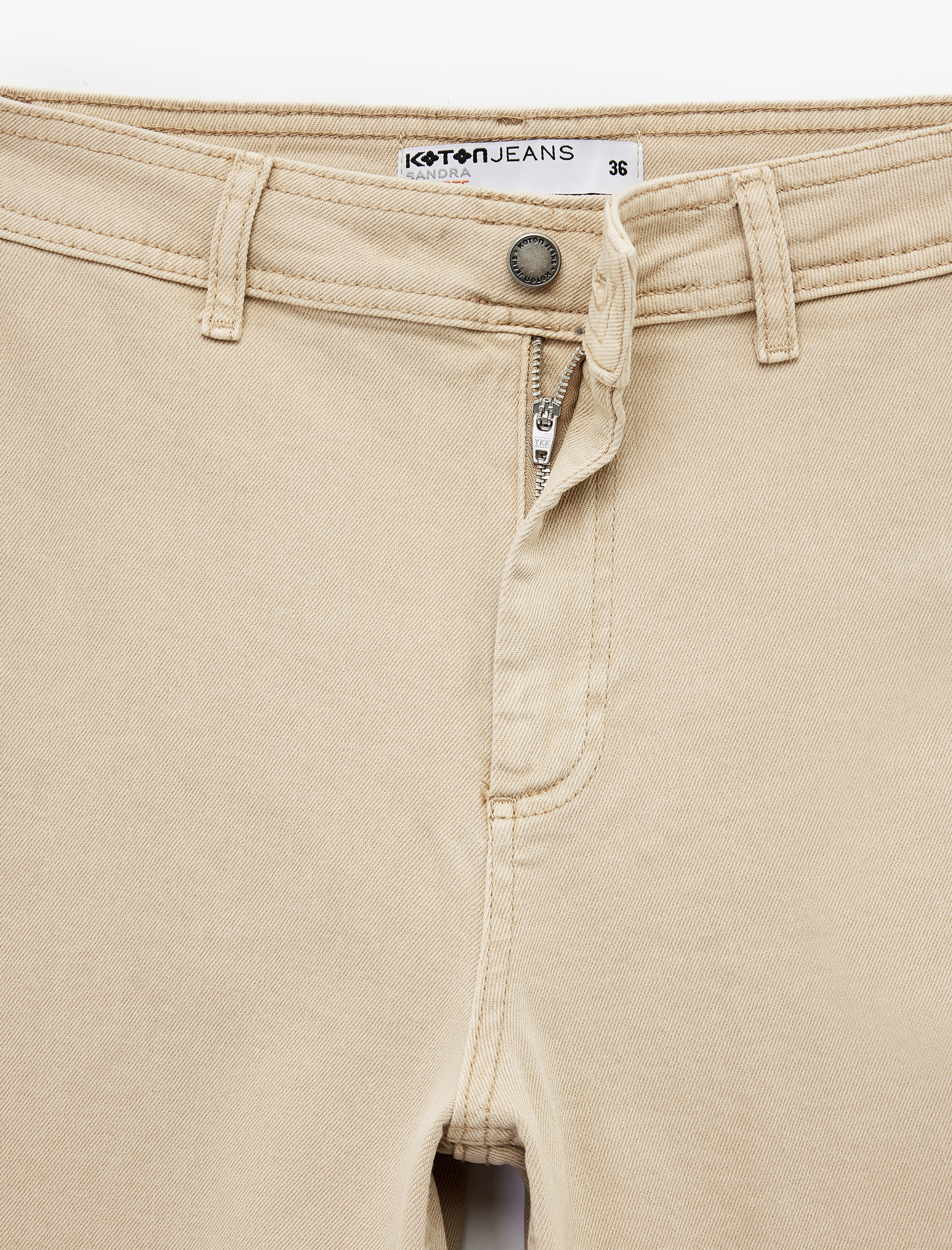   Yüksek Bel Düğmeli Cepli Rahat Kalıp Geniş Paça Denim Pantolon - Culotte Jeans