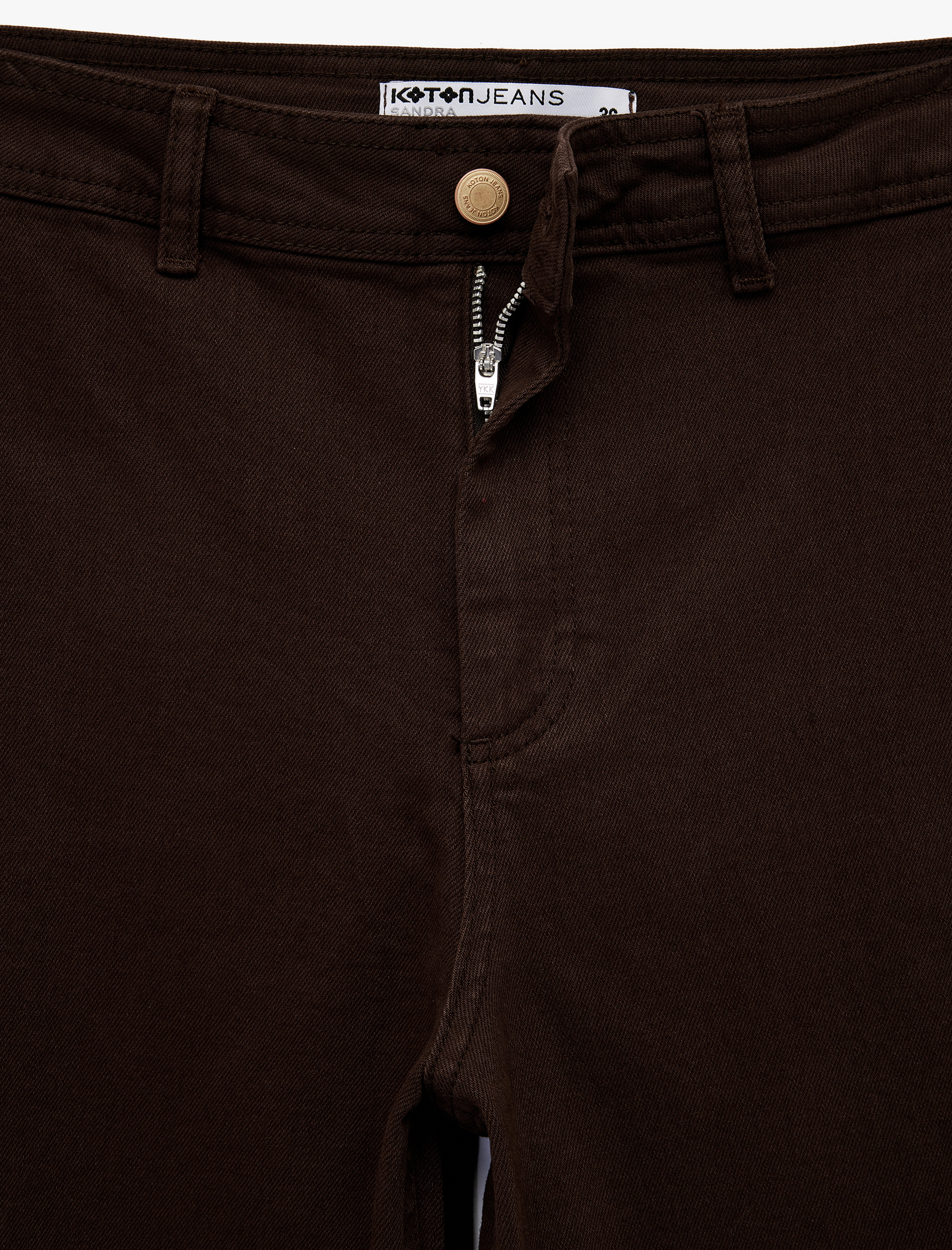   Yüksek Bel Düğmeli Cepli Rahat Kalıp Geniş Paça Denim Pantolon - Culotte Jeans