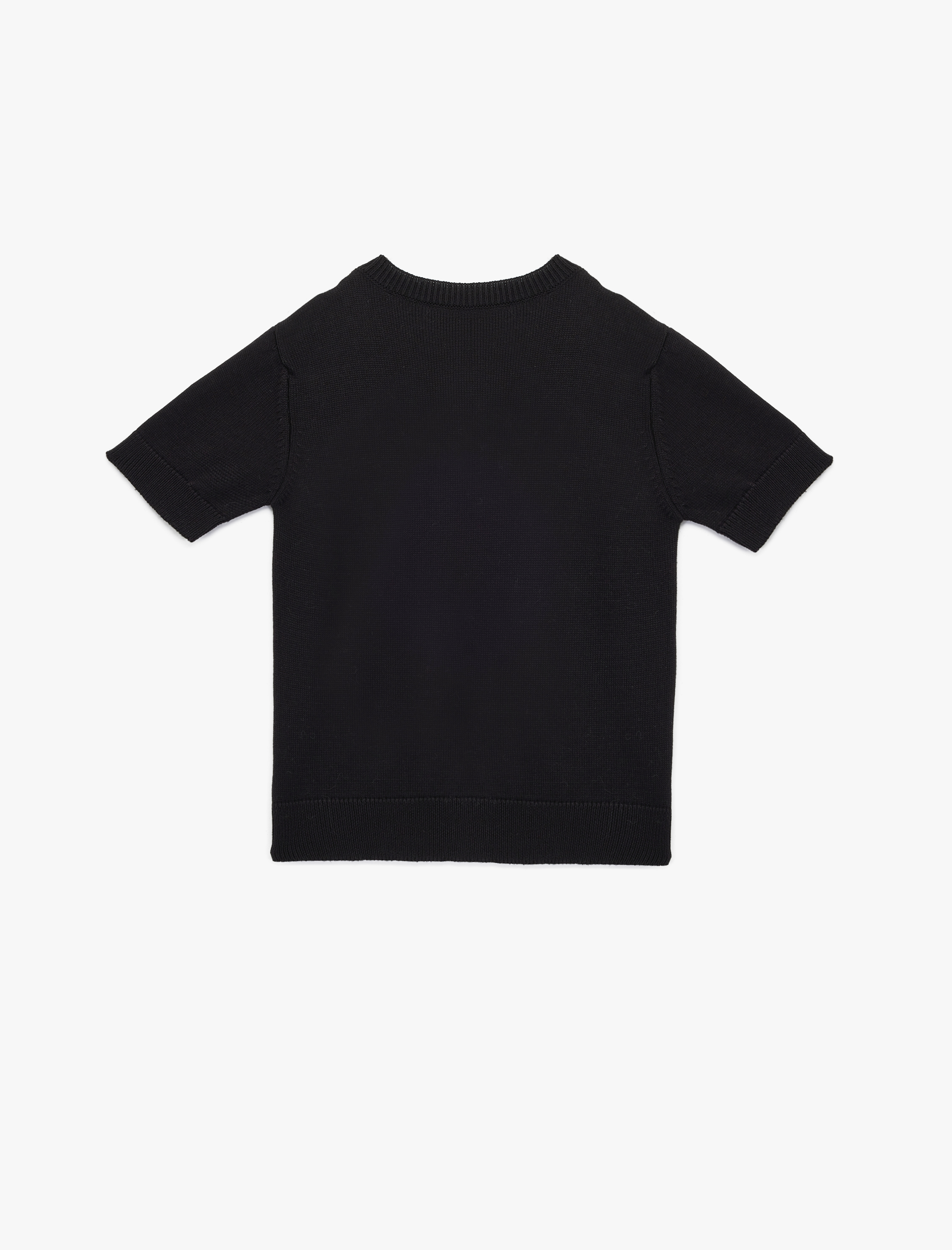   Kısa Kollu Bisiklet Yaka Taşlı Triko Kazak