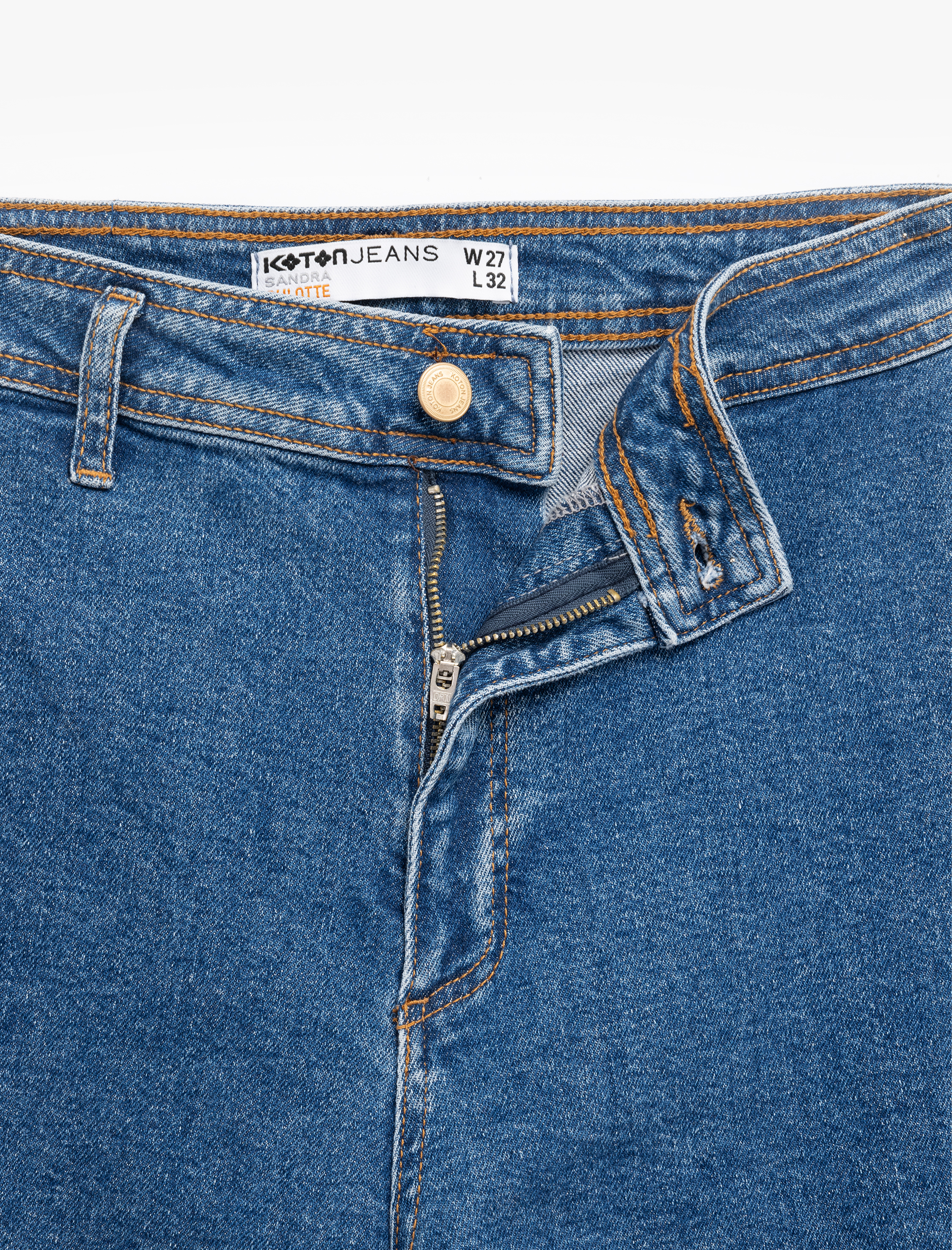   Yüksek Bel Rahat Kesim Geniş Paça Pamuklu Jean Pantolon - Culotte Jeans