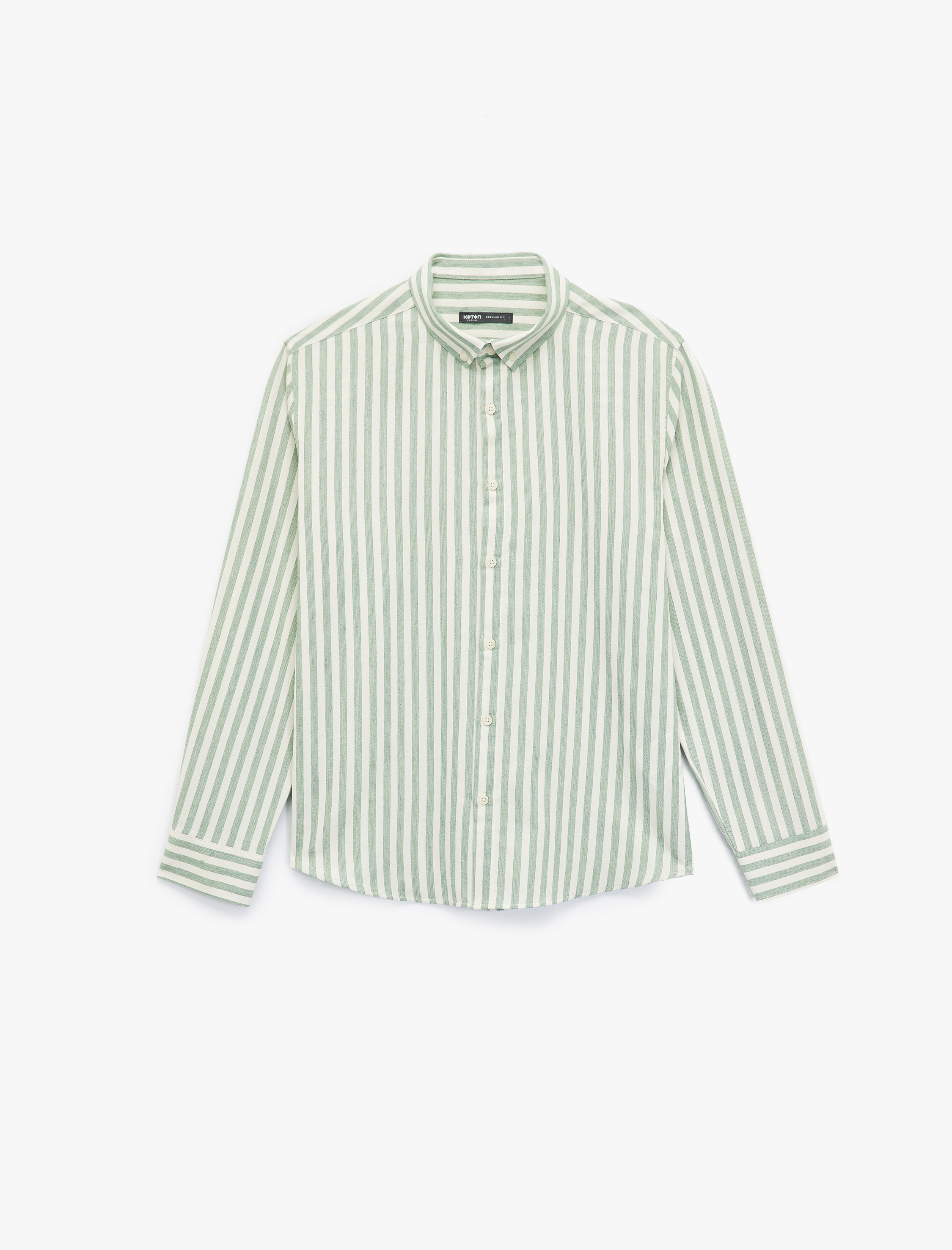   Regular Fit Düğmeli Klasik Yaka Uzun Kollu Gömlek