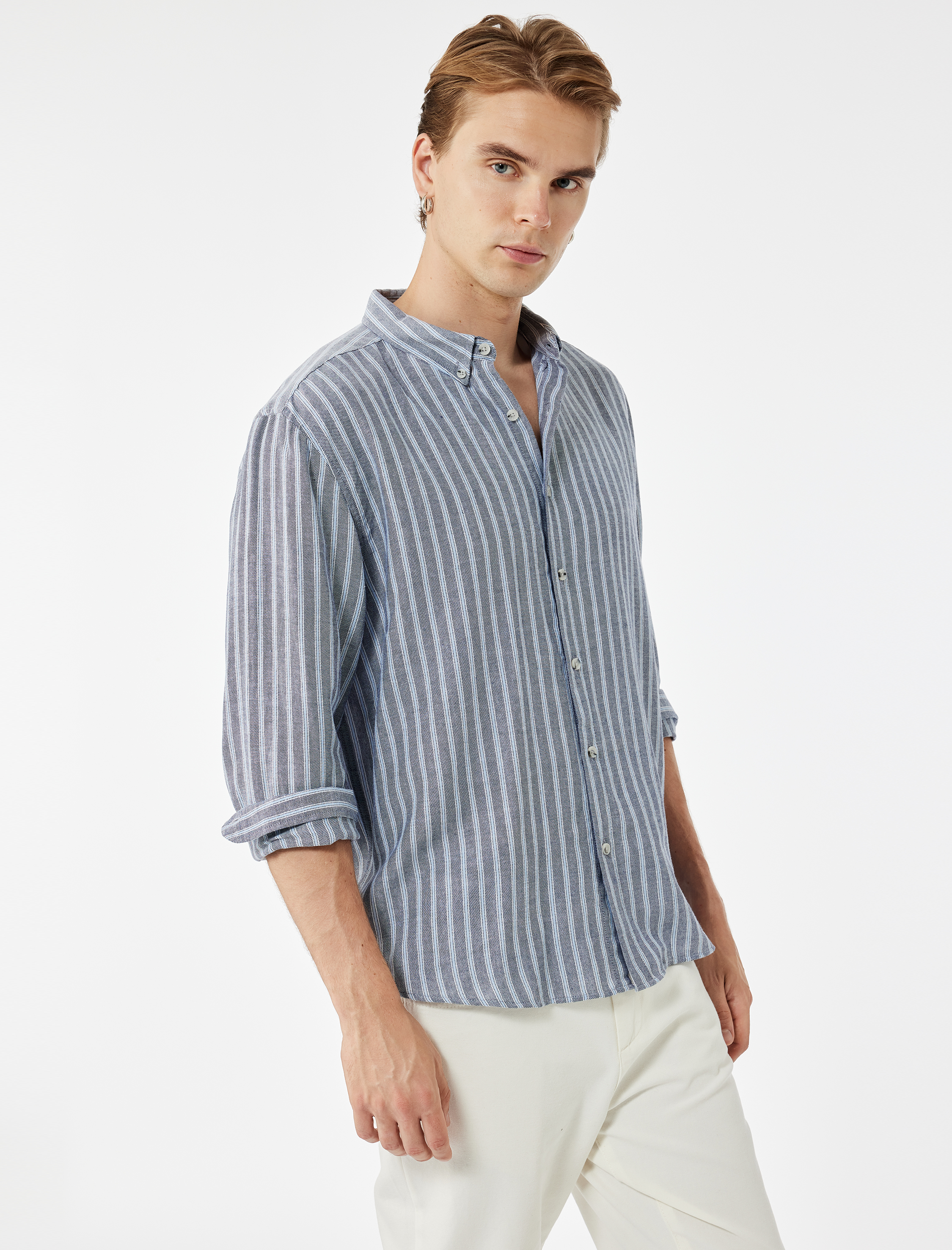   Düğmeli Yaka Pamuklu Regular Fit Uzun Kollu Gömlek