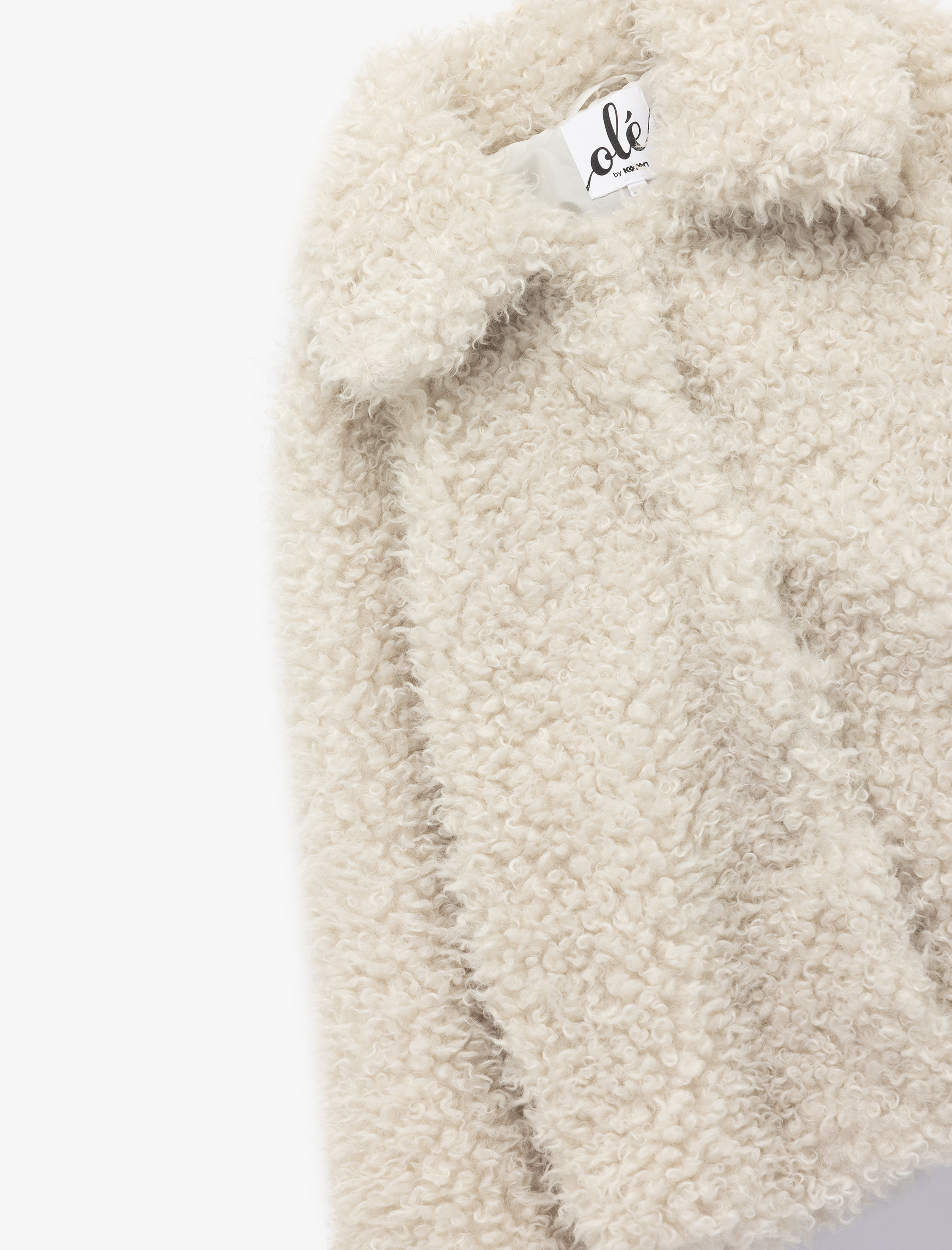   Oversize Uzun Kollu Klasik Yaka Peluş Ceket