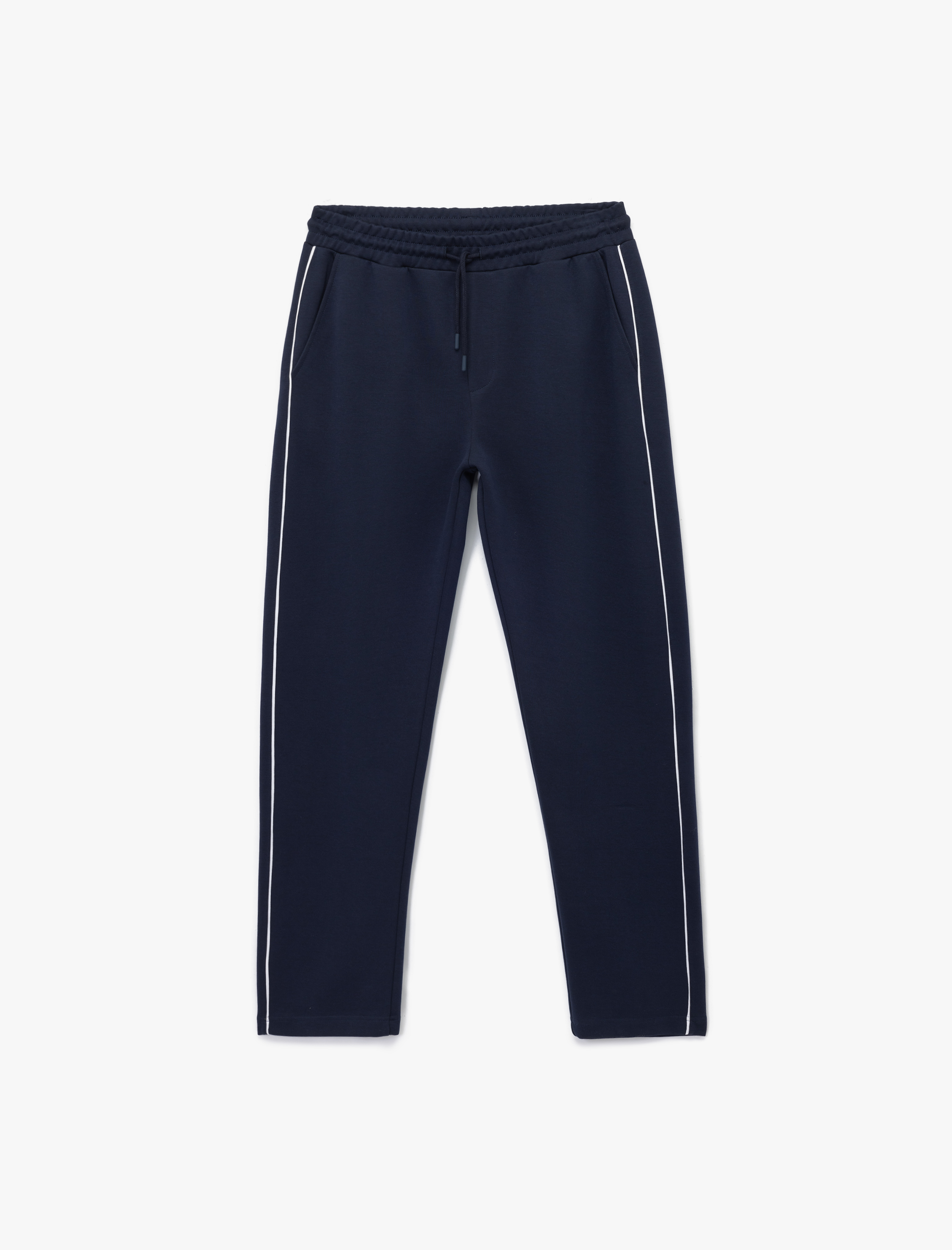   Pamuklu Cepli Çizgi Detaylı Beli Bağcıklı Eşofman Altı