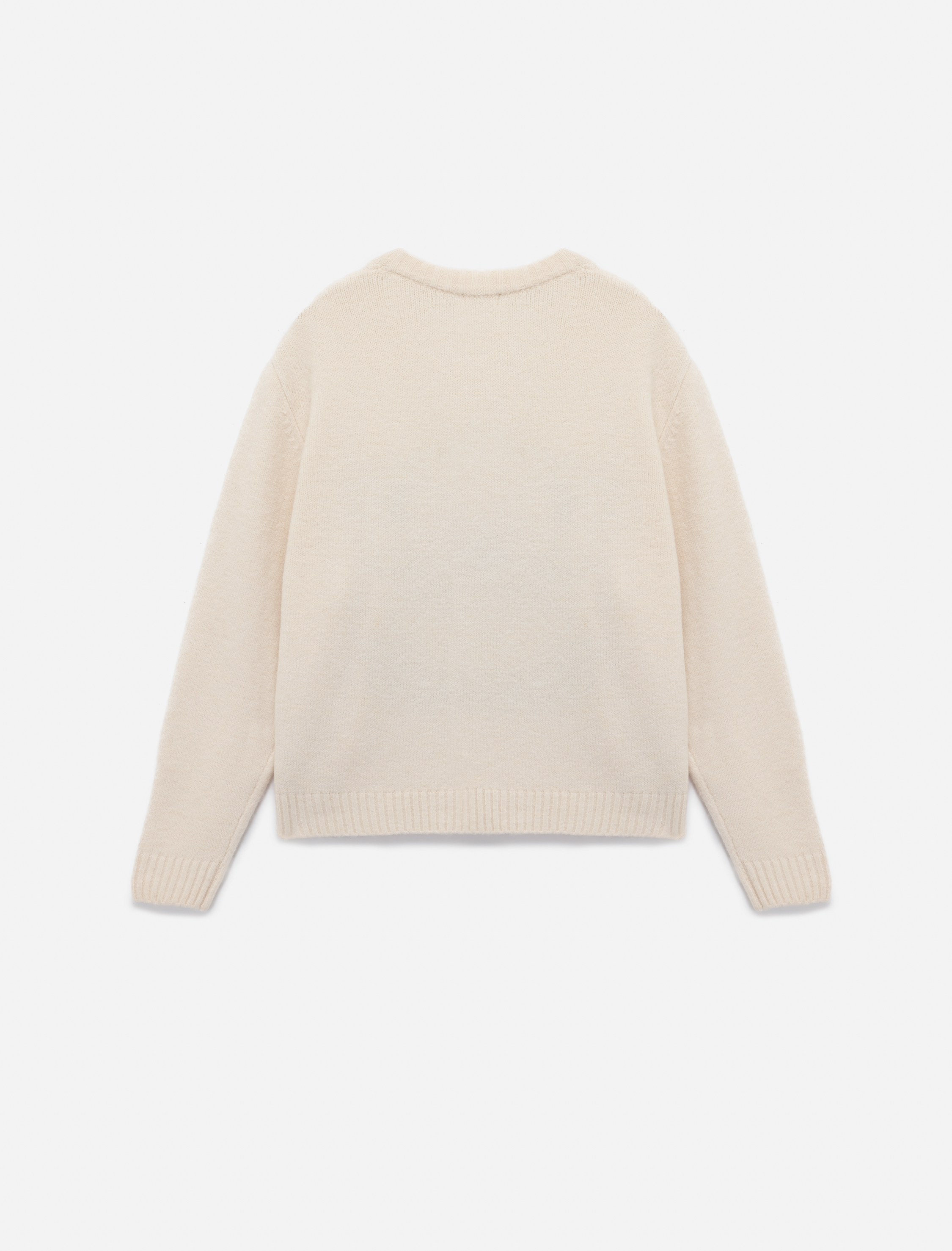   Ayıcık İşlemeli Uzun Kollu Bisiklet Yaka Triko Kazak